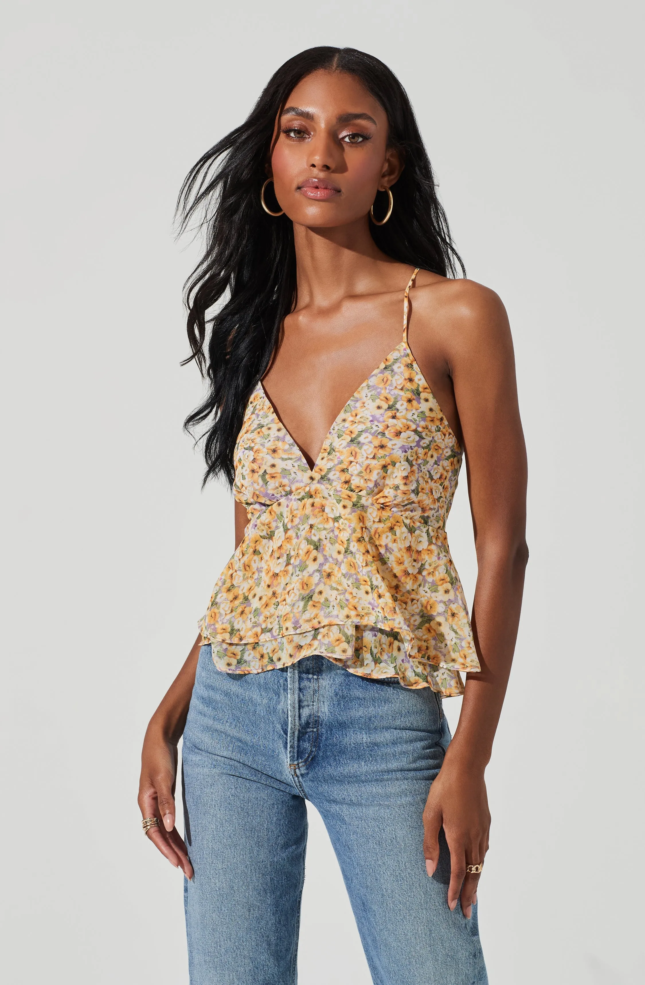 Floral Two Tiered Strappy Cami sold by Astr