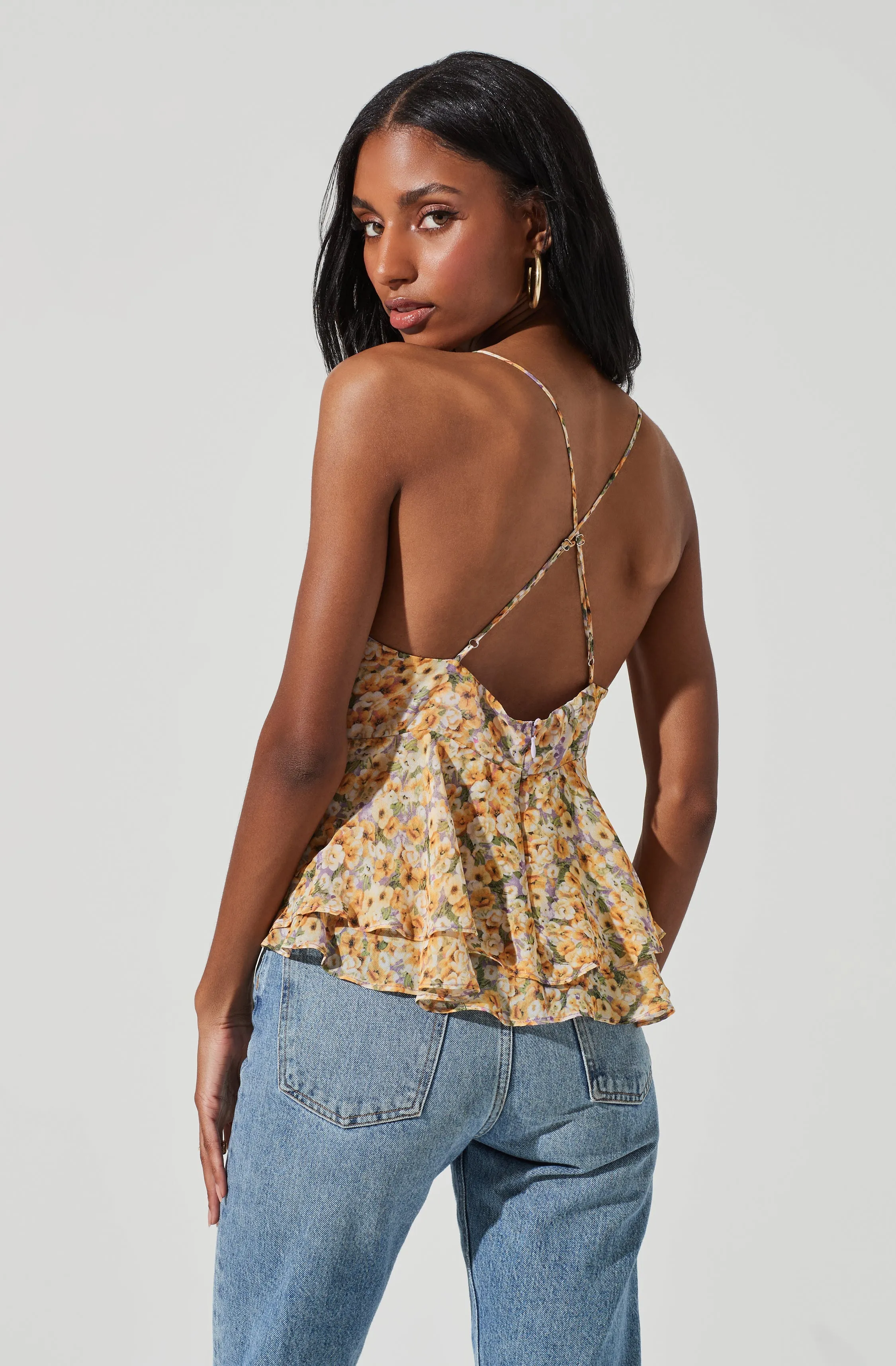 Floral Two Tiered Strappy Cami sold by Astr product image thumbnail 5