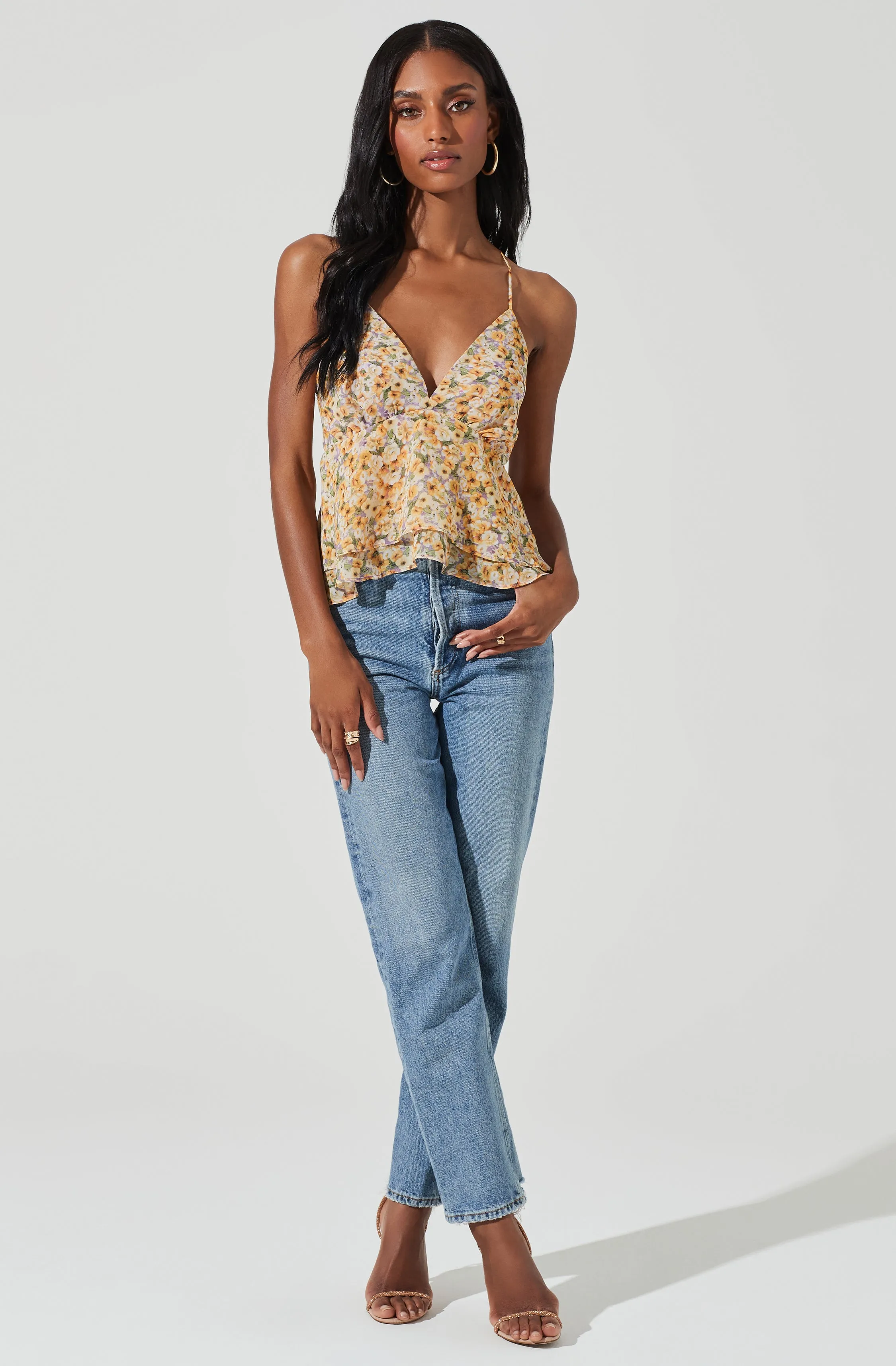 Floral Two Tiered Strappy Cami sold by Astr product image thumbnail 2