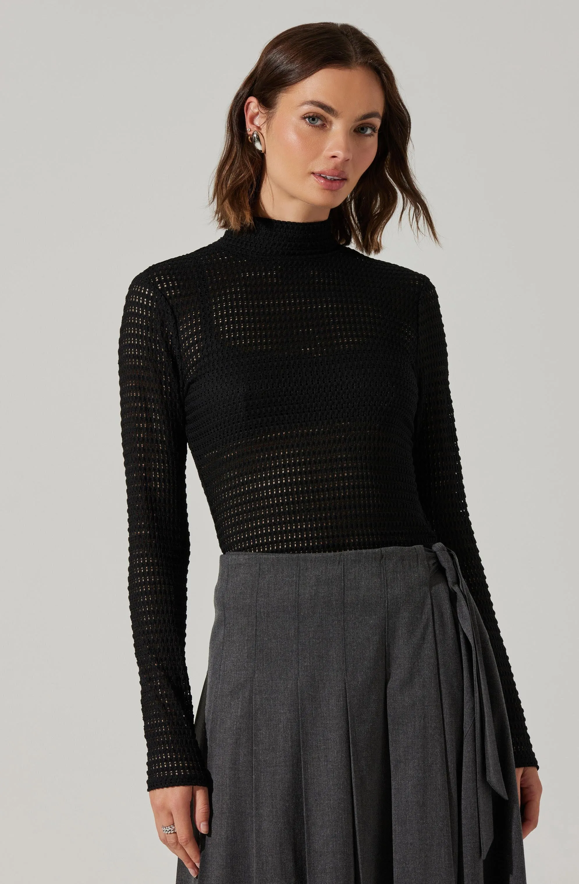 Lida Open Knit Top sold by Astr