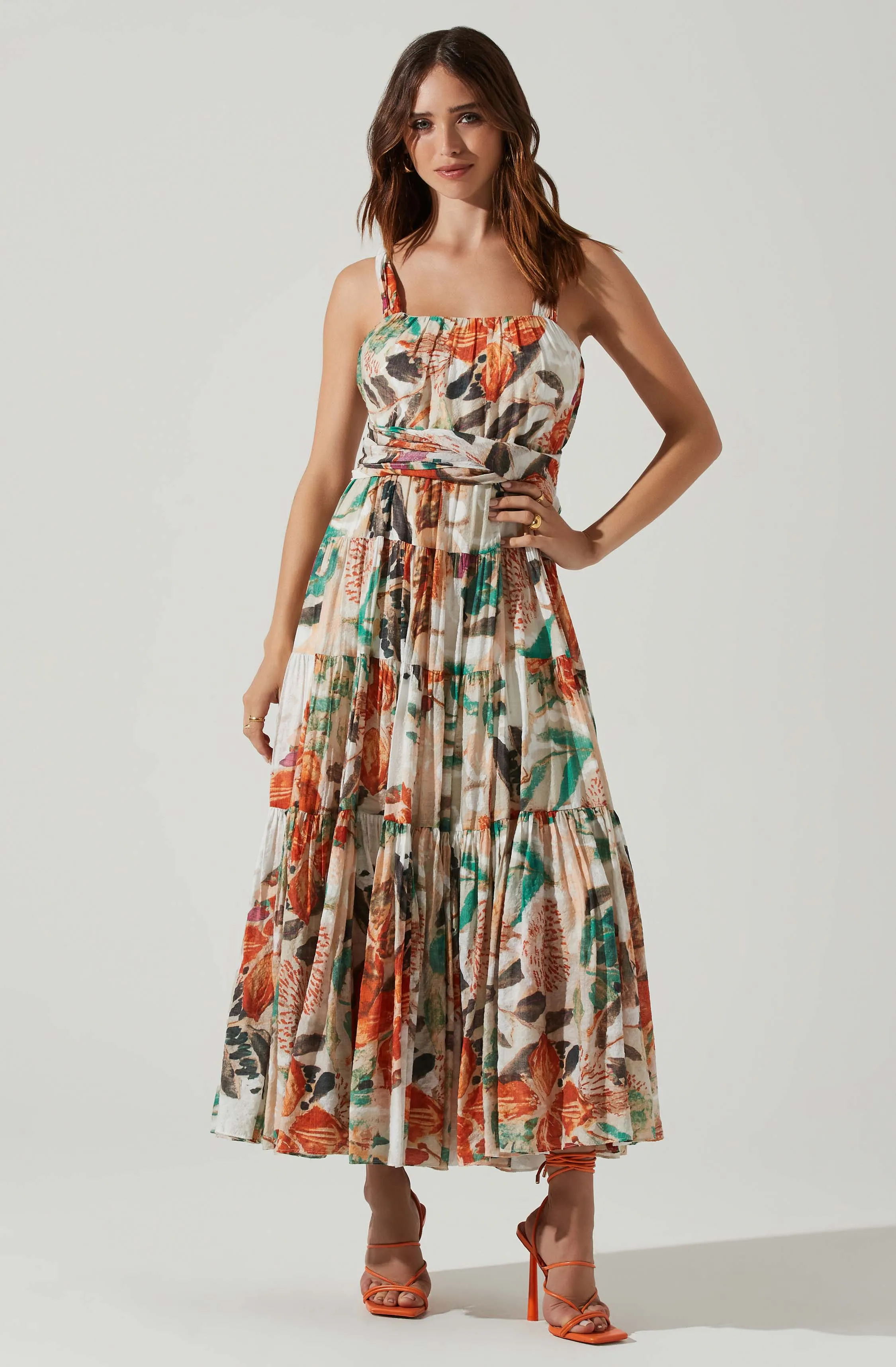 Almina Floral Pleated Midi Dress sold by Astr product image thumbnail 3