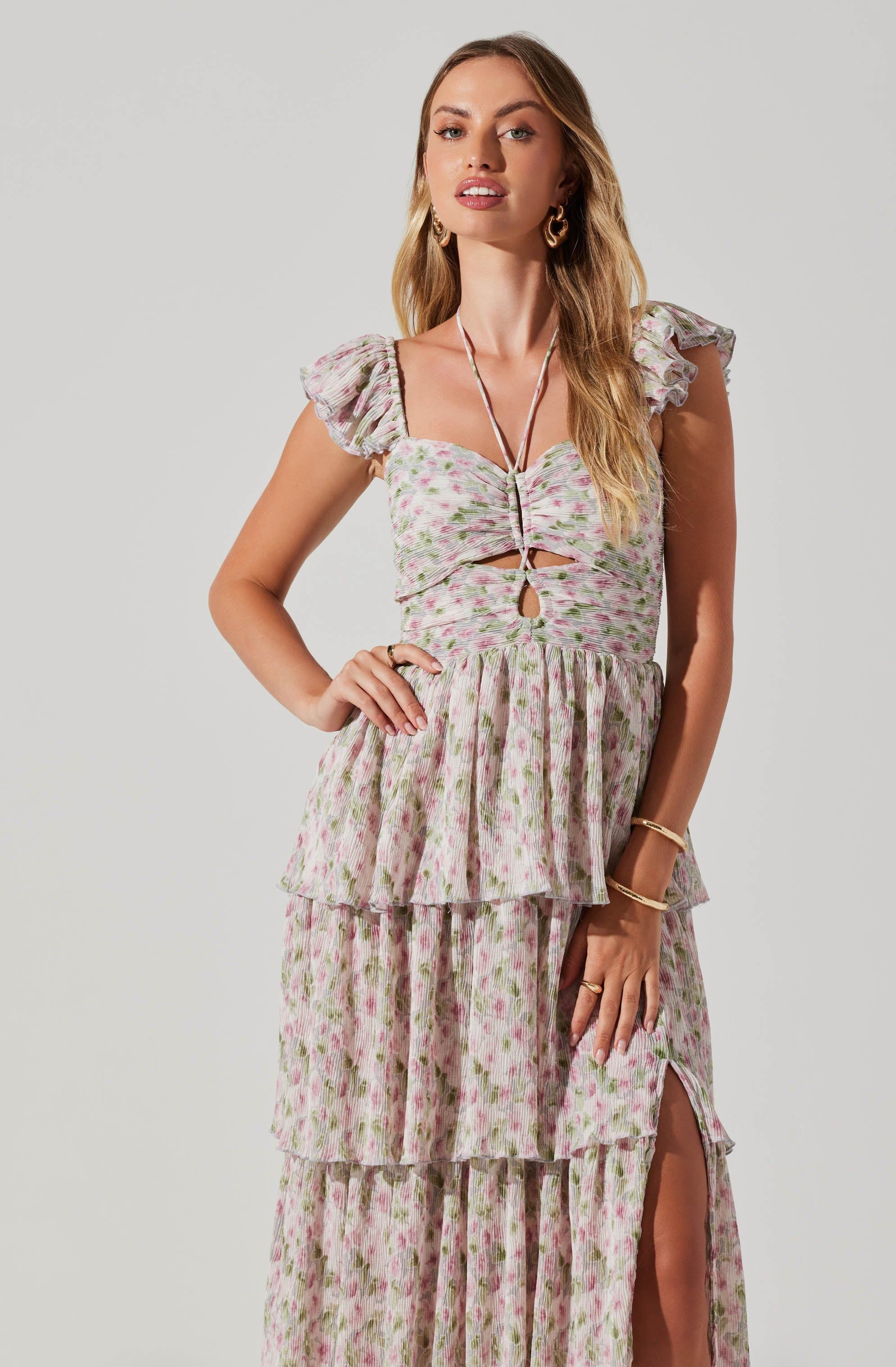 Emmeline Floral Strappy Maxi Dress sold by Astr product image thumbnail 4