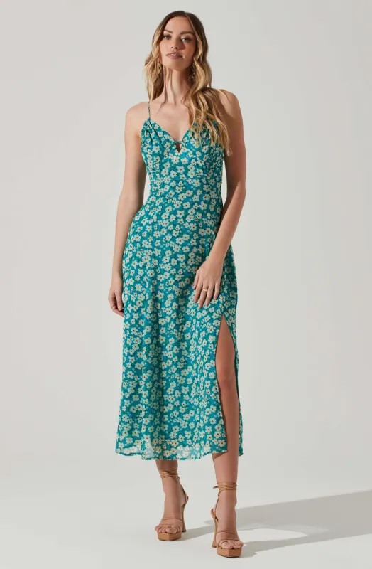 Floral Ruched Bust Midi Dress sold by Astr