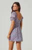 Floral Square Neck Puff Sleeve Mini Dress sold by Astr