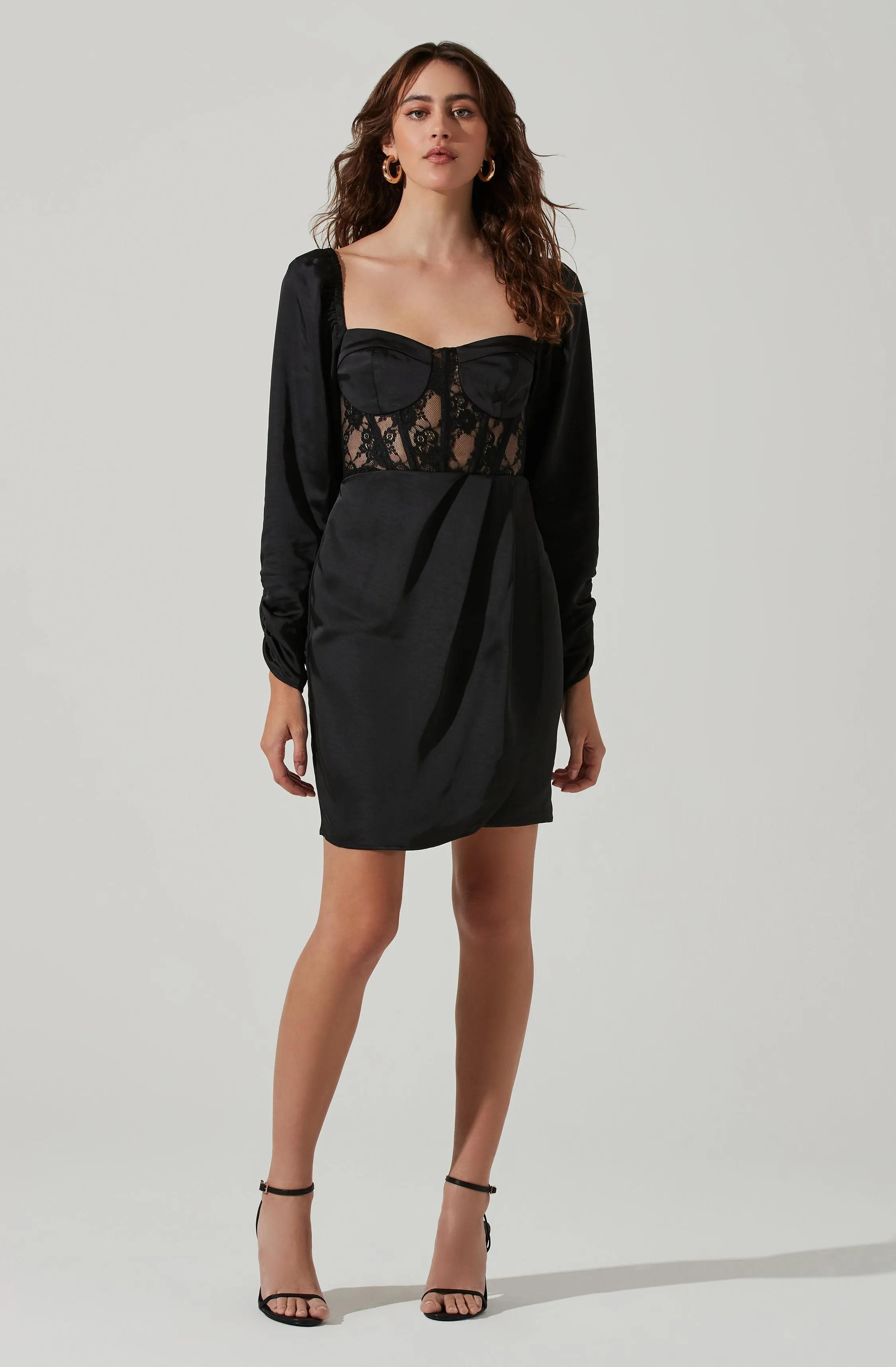 Lace Bustier Long Sleeve Mini Dress sold by Astr product image thumbnail 4