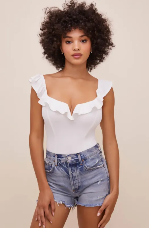 Lala Ruffle Bodysuit sold by Astr