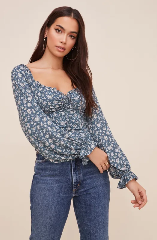 Ruffle Sweetheart Neck Top sold by Astr