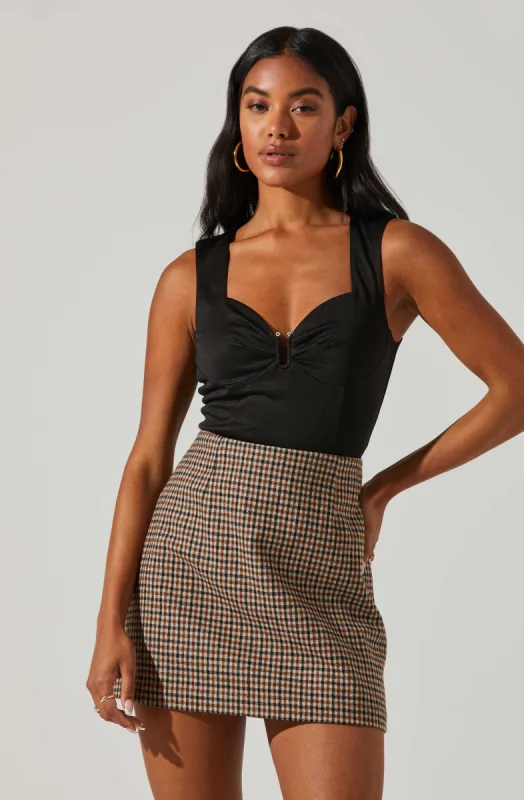 U Hardware Tie Back Sweetheart Bodysuit made by Astr