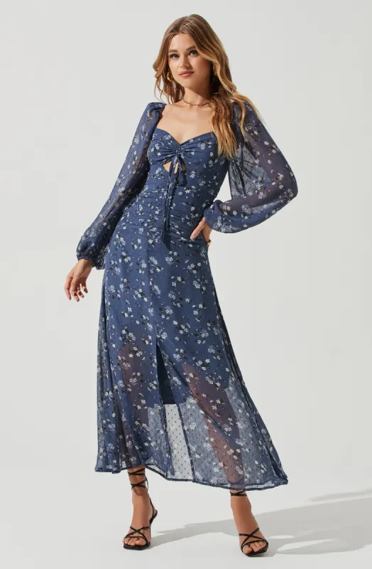 Long Sleeve Sweetheart Neck Midi Dress sold by Astr