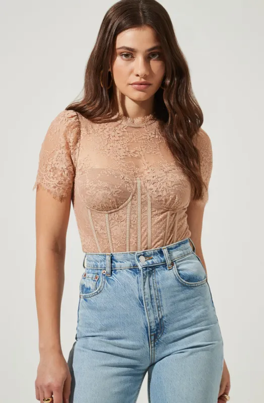 Lacie bustier lace bodysuit sold by Astr
