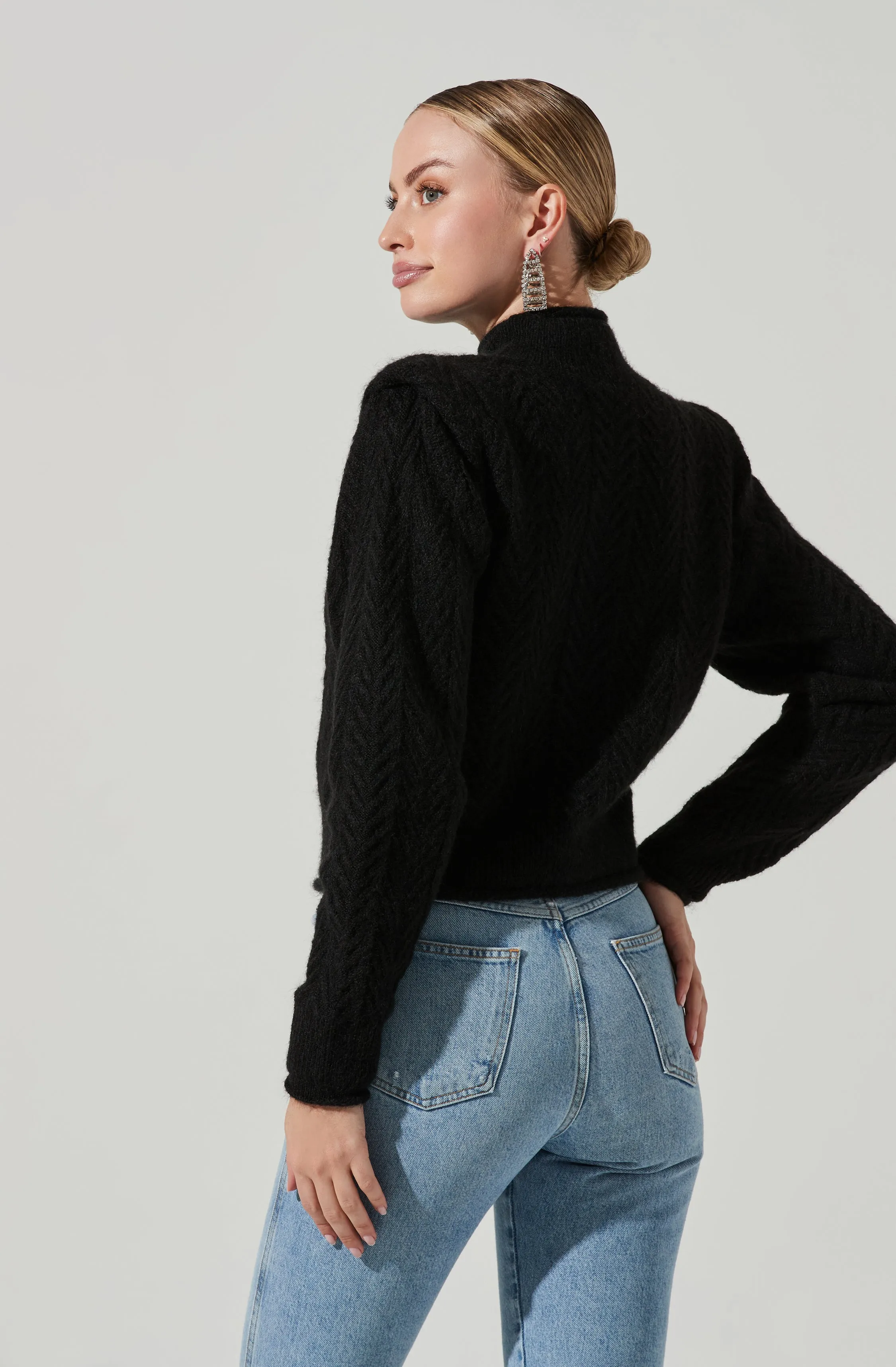 Carlota Cable Knit Mock Neck Sweater sold by Astr product image thumbnail 5