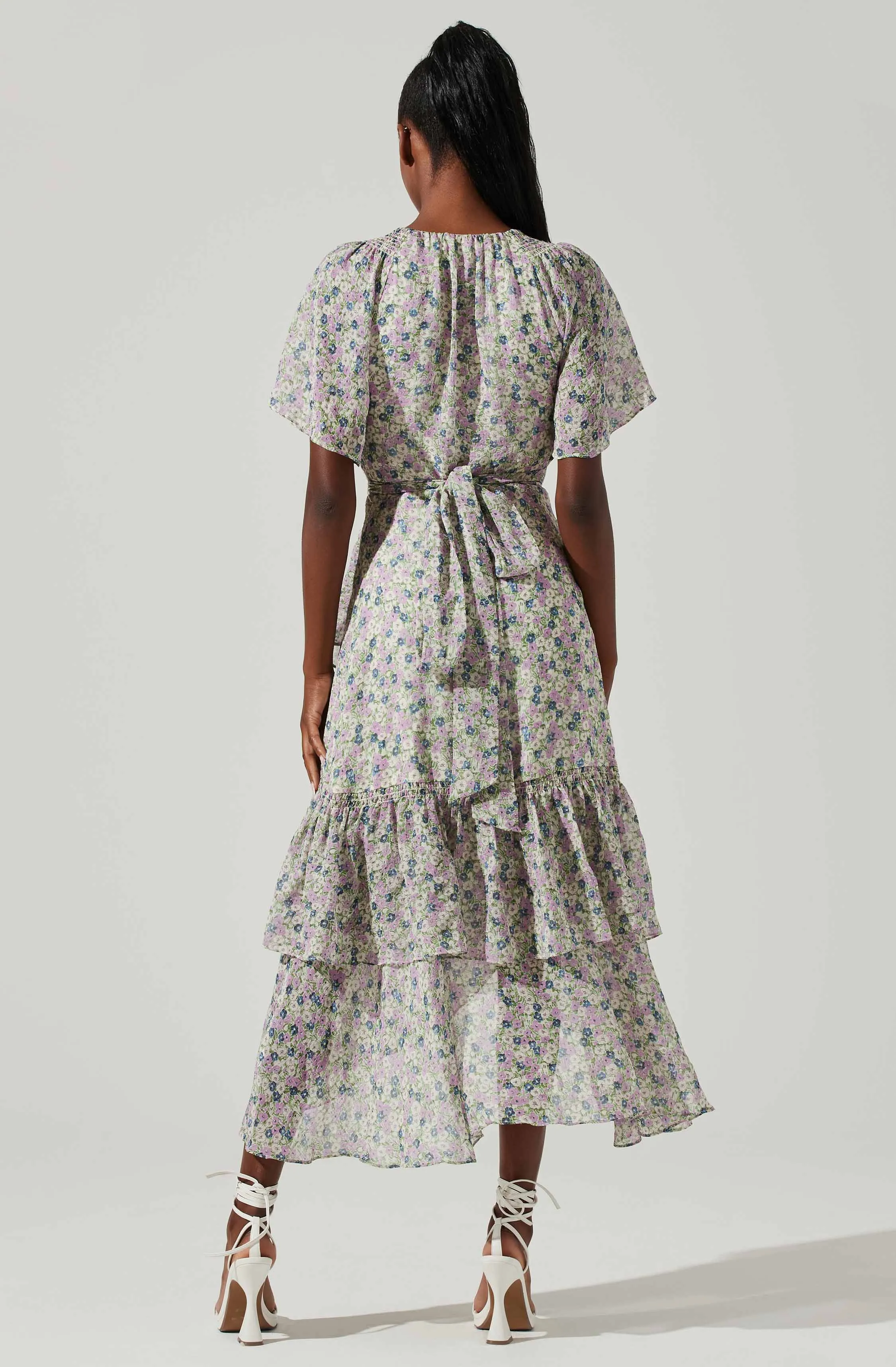 Adella Floral Ruffle Midi Dress sold by Astr product image thumbnail 4