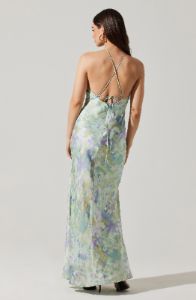 Elynor Satin Halter Maxi Dress sold by Astr