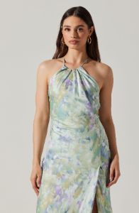 Elynor Satin Halter Maxi Dress sold by Astr
