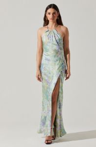 Elynor Satin Halter Maxi Dress sold by Astr