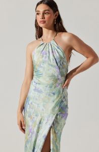 Elynor Satin Halter Maxi Dress sold by Astr