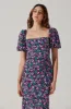 Floral Square Neck Slit Front Midi Dress sold by Astr