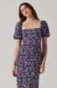 Floral Square Neck Slit Front Midi Dress sold by Astr