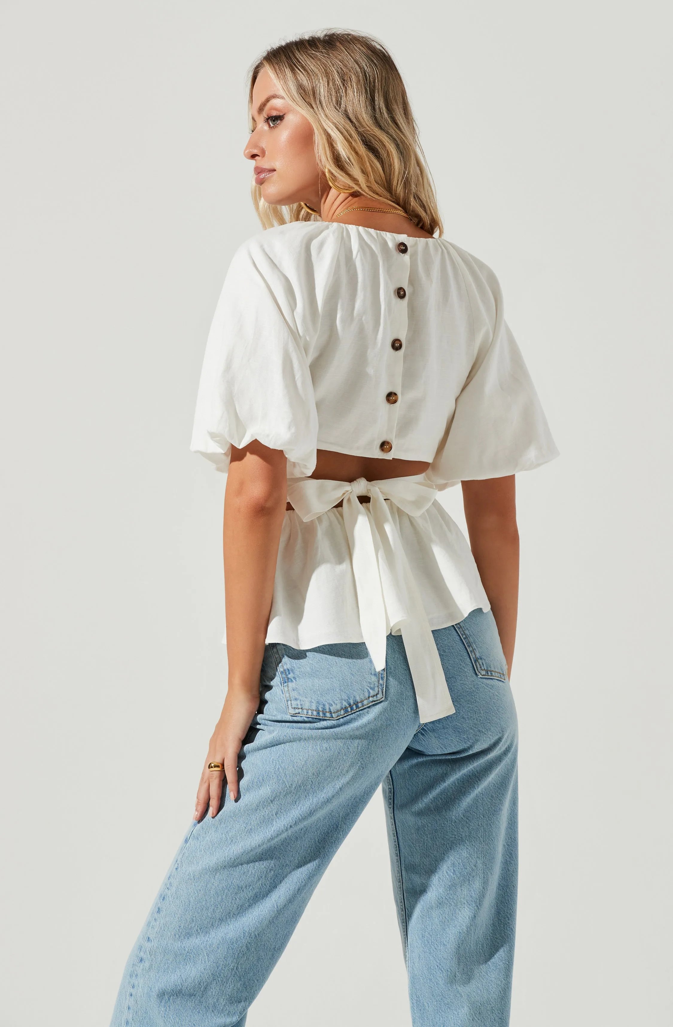 Vendetti Cutout Puff Sleeve Top sold by Astr product image thumbnail 4