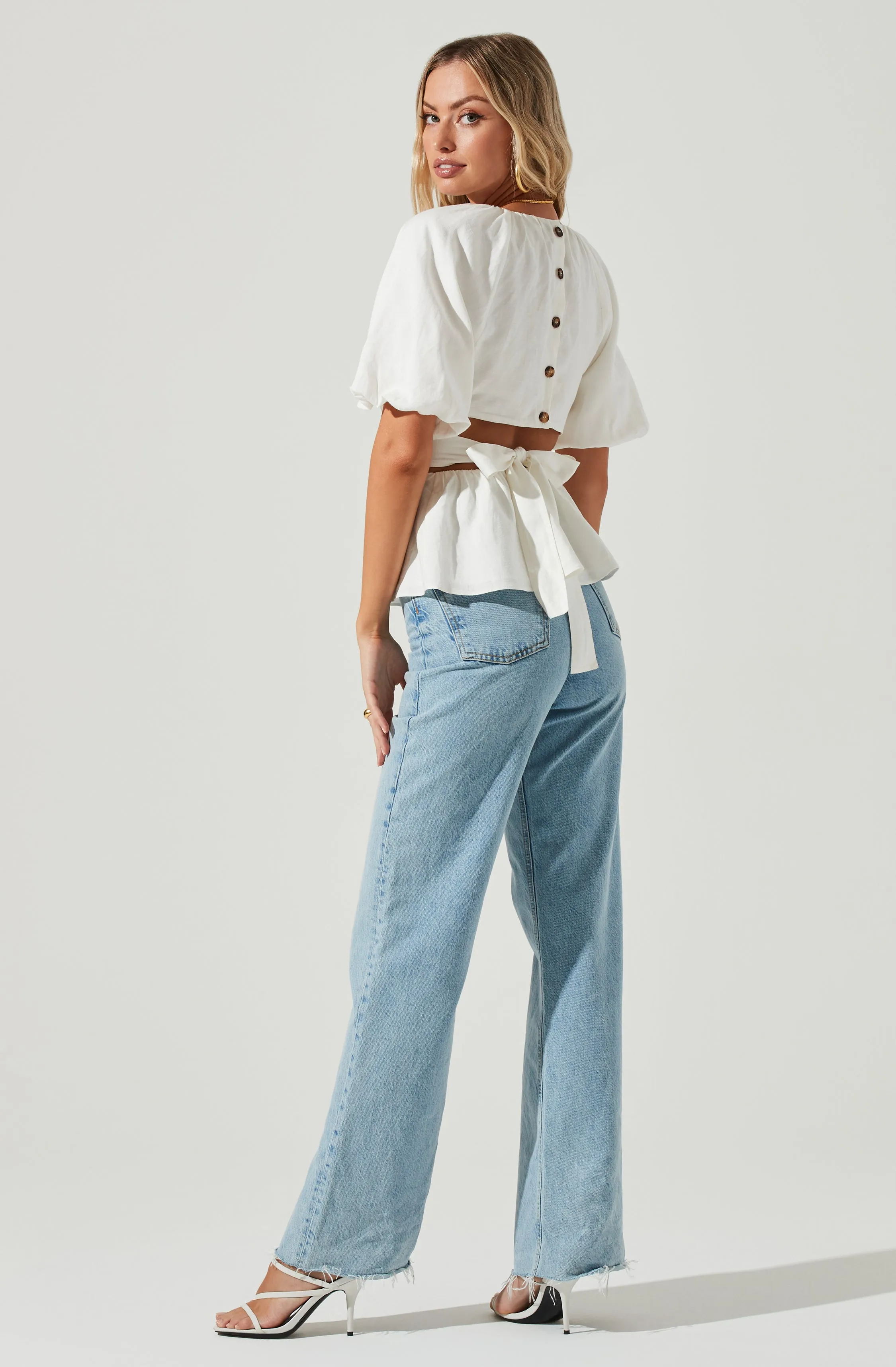 Vendetti Cutout Puff Sleeve Top sold by Astr product image thumbnail 3