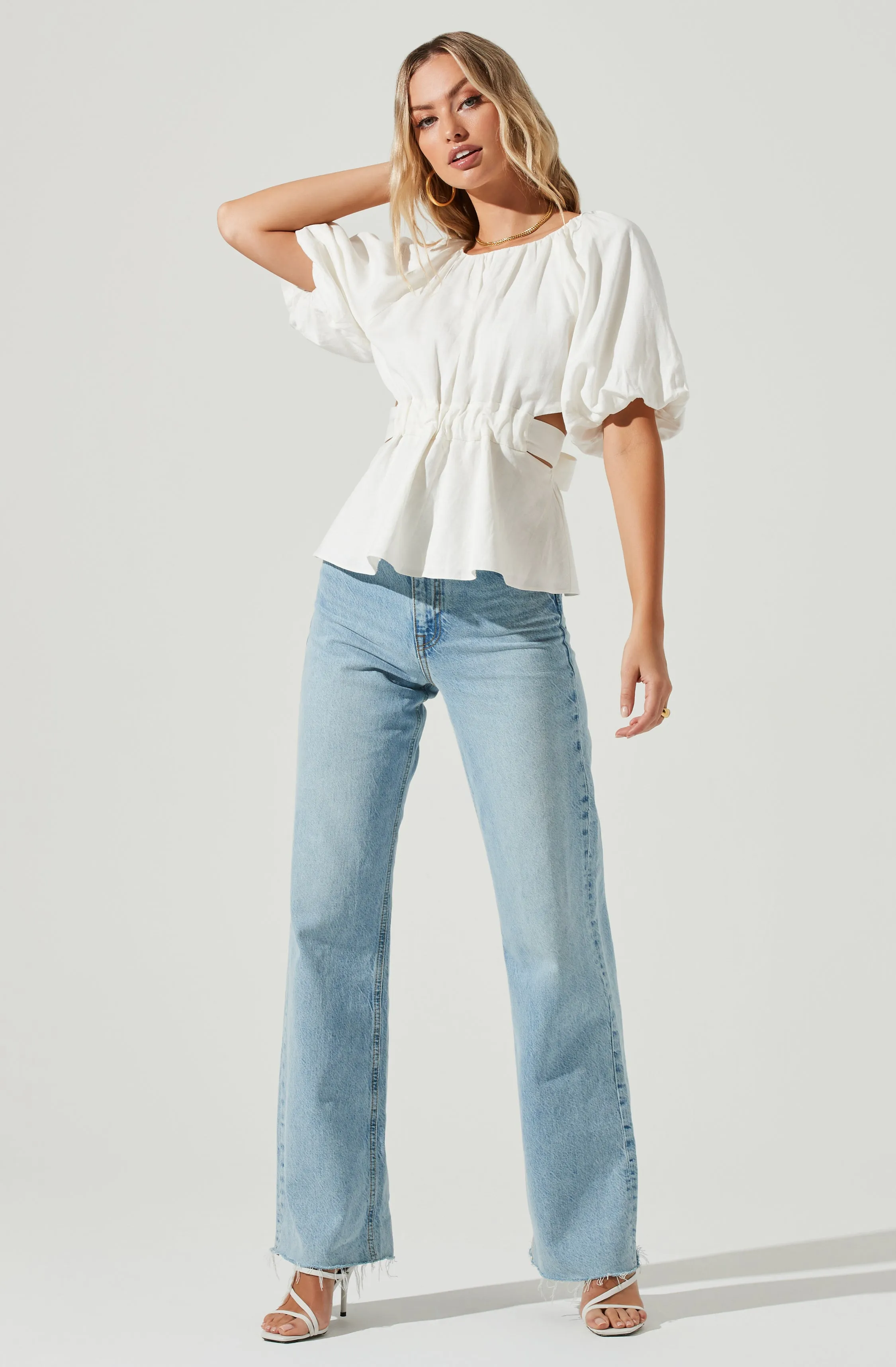 Vendetti Cutout Puff Sleeve Top sold by Astr product image thumbnail 2