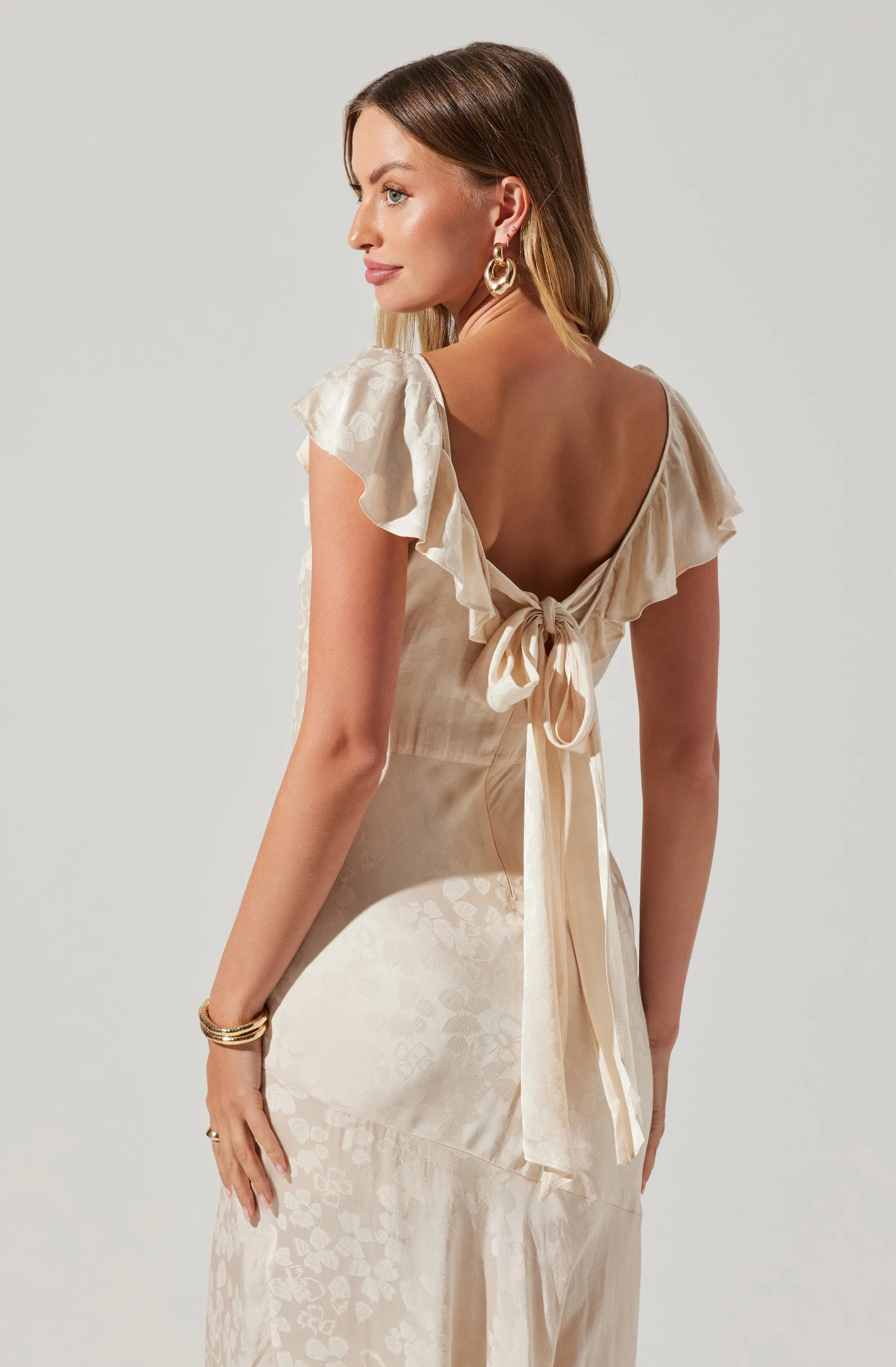 Freesia Jacquard Print Ruffle Midi Dress sold by Astr product image thumbnail 5