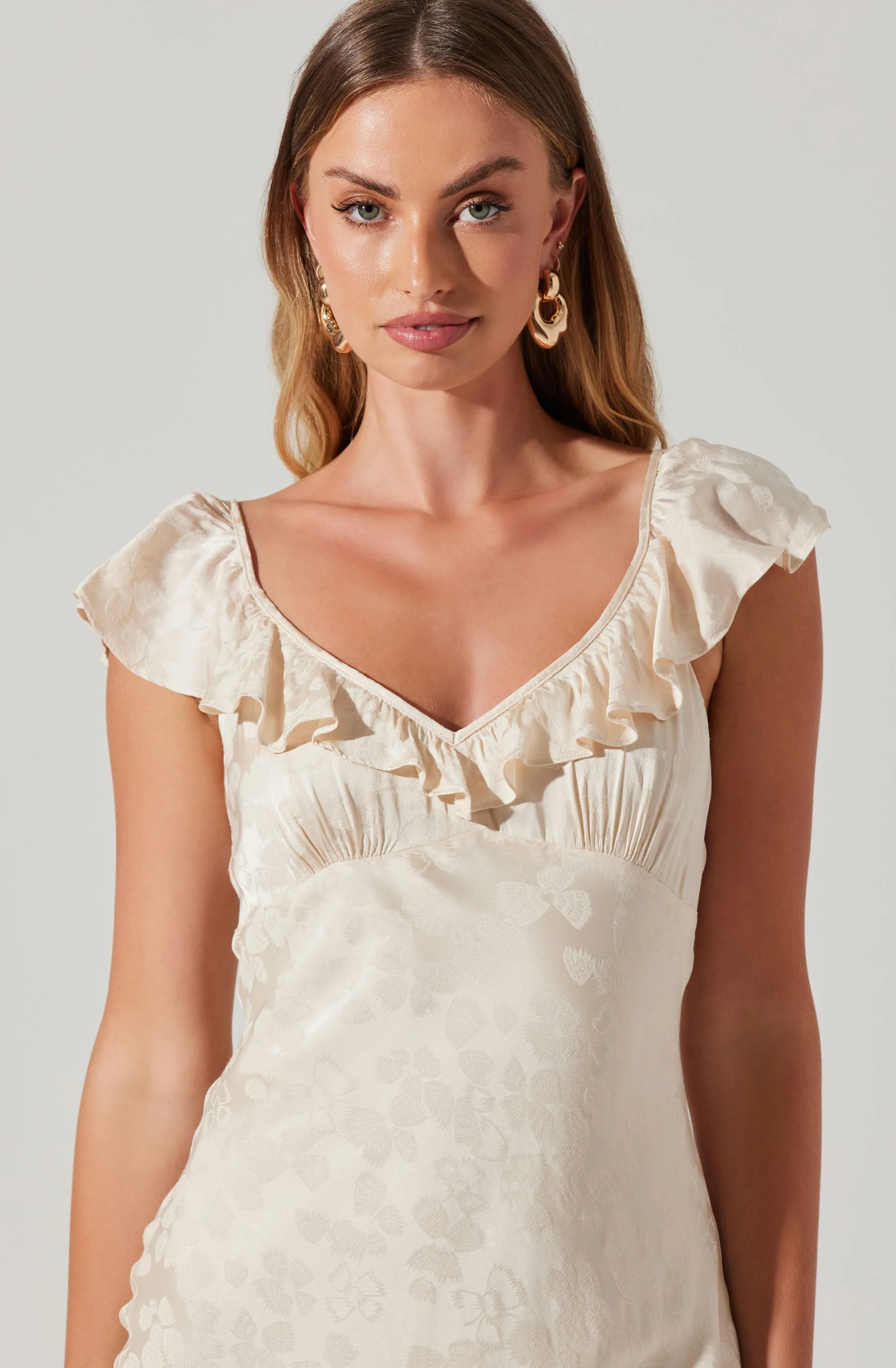 Freesia Jacquard Print Ruffle Midi Dress sold by Astr product image thumbnail 2