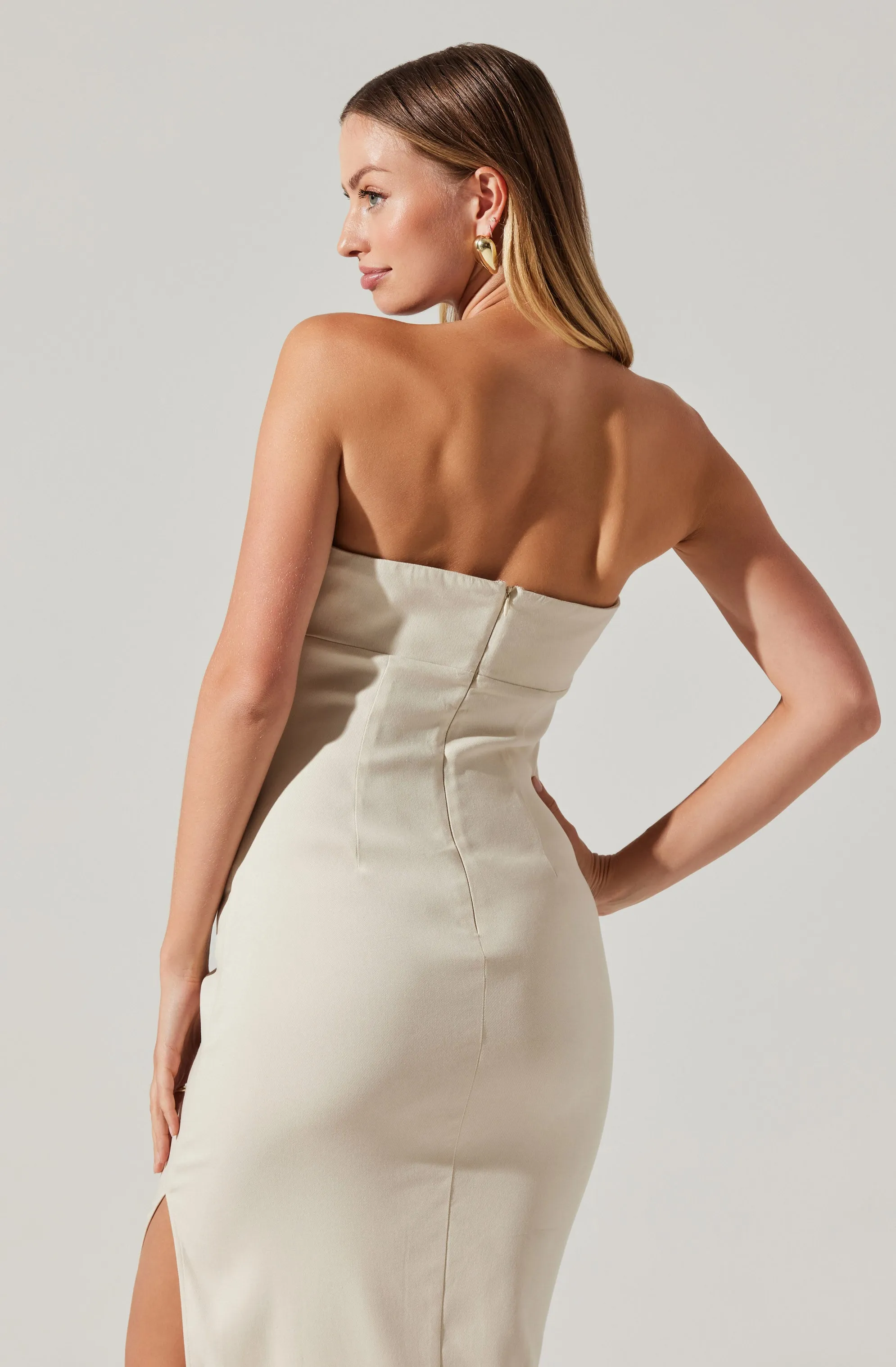 Iota Pleated Strapless Dress sold by Astr product image thumbnail 5