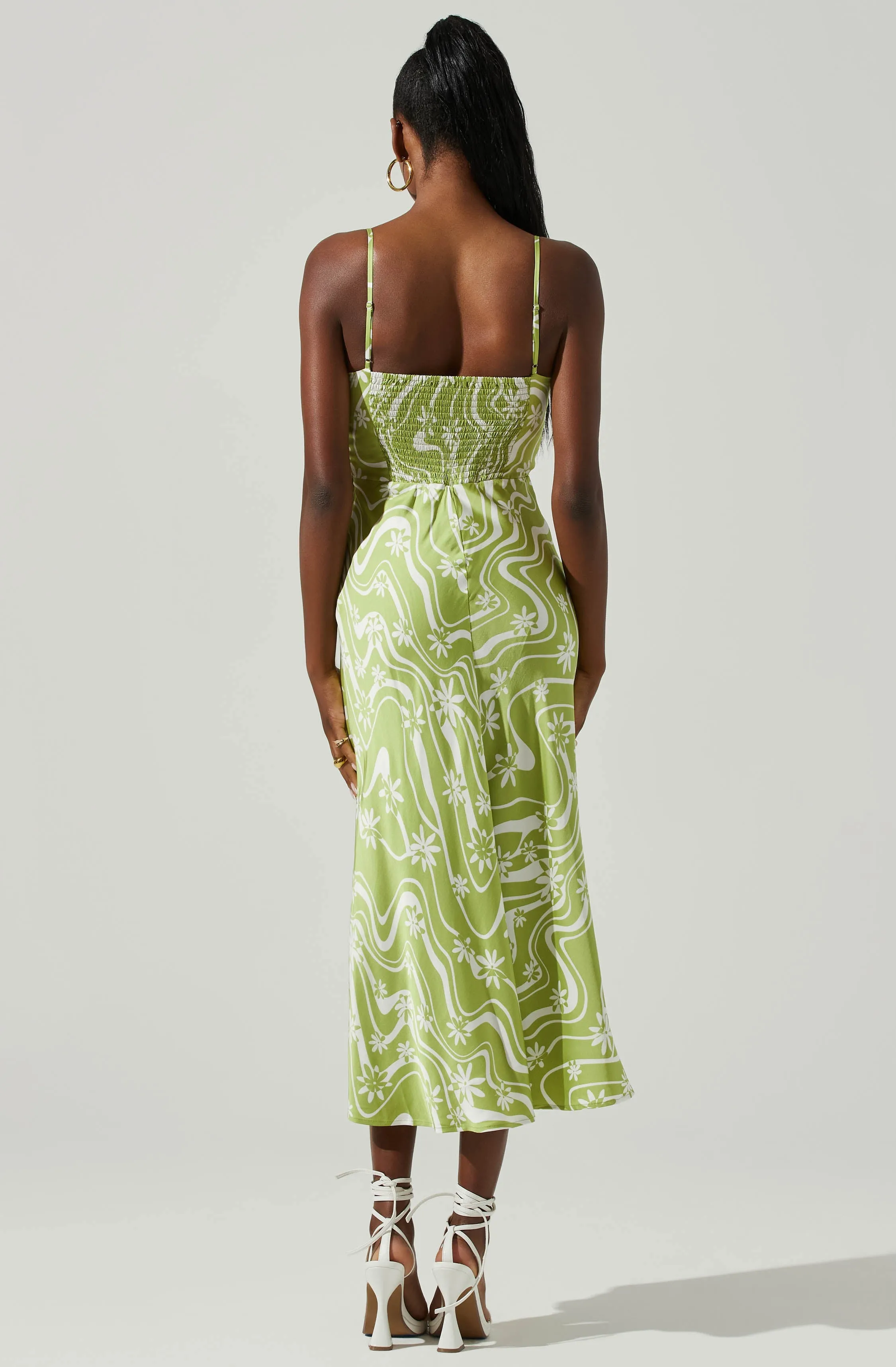 Mabel Retro Floral Bustier Midi Dress sold by Astr product image thumbnail 5