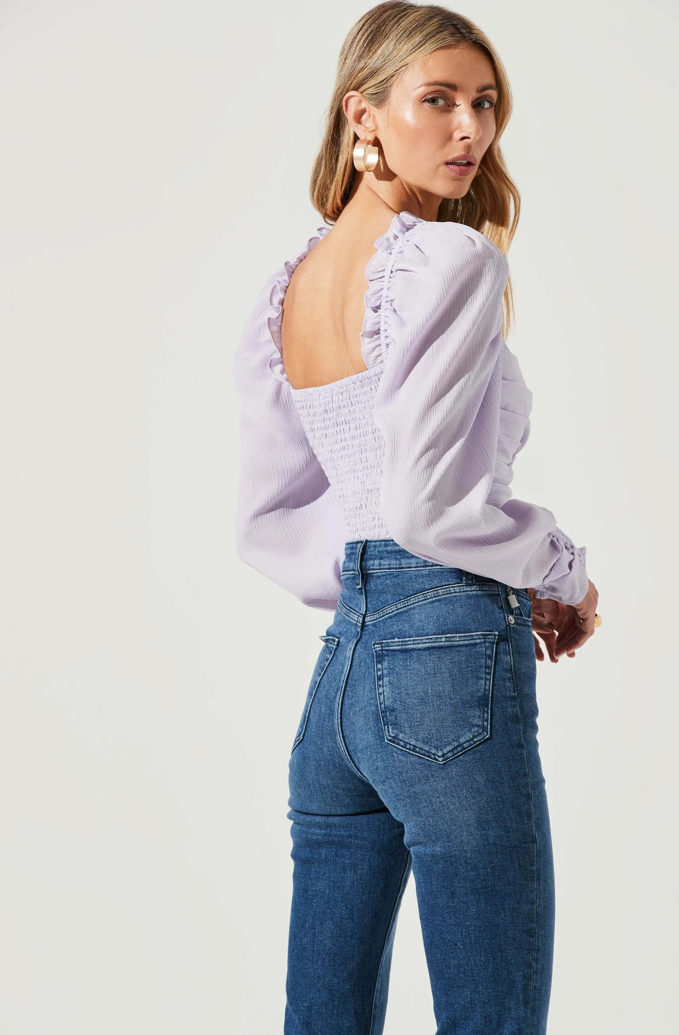 Puff Sleeve Square Neck Top sold by Astr product image thumbnail 4