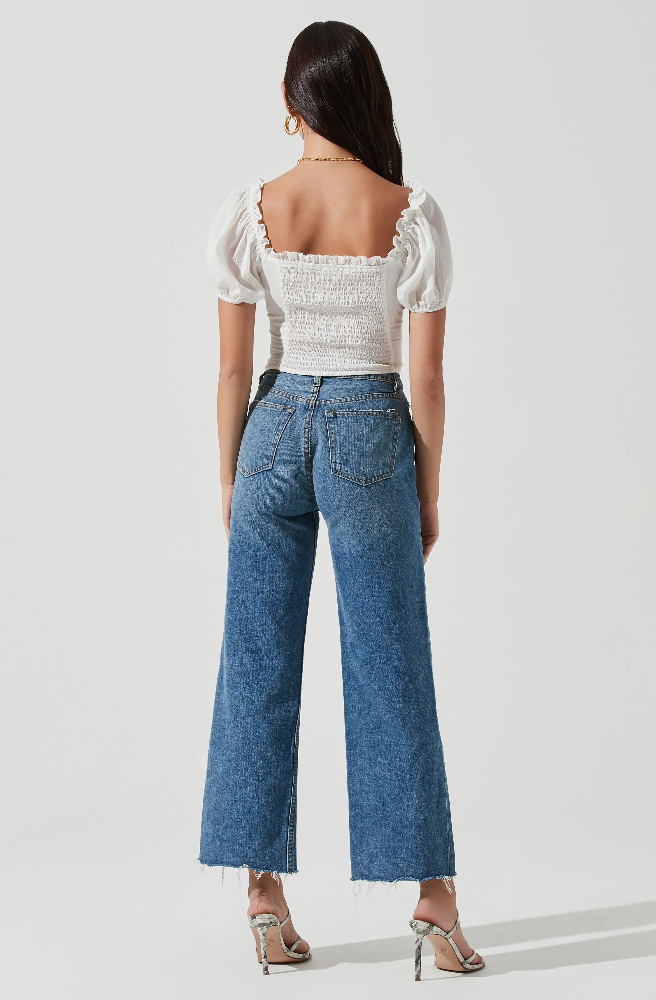 Empress Ruched Hook And Eye Puff Sleeve Top sold by Astr product image thumbnail 4