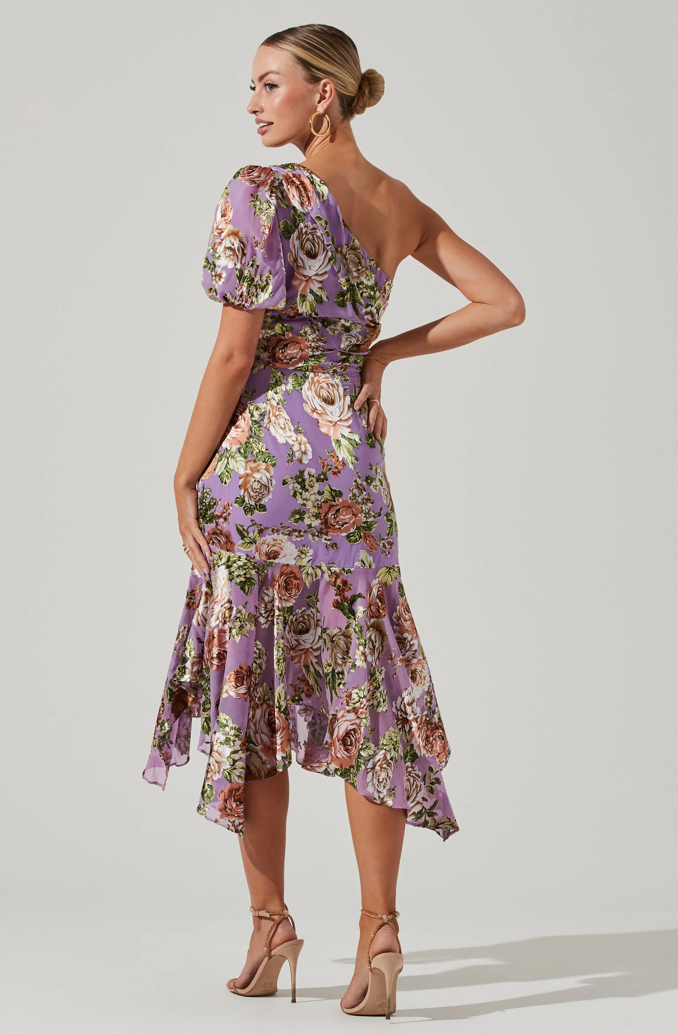 Santorini Floral One Shoulder Midi Dress sold by Astr product image thumbnail 5