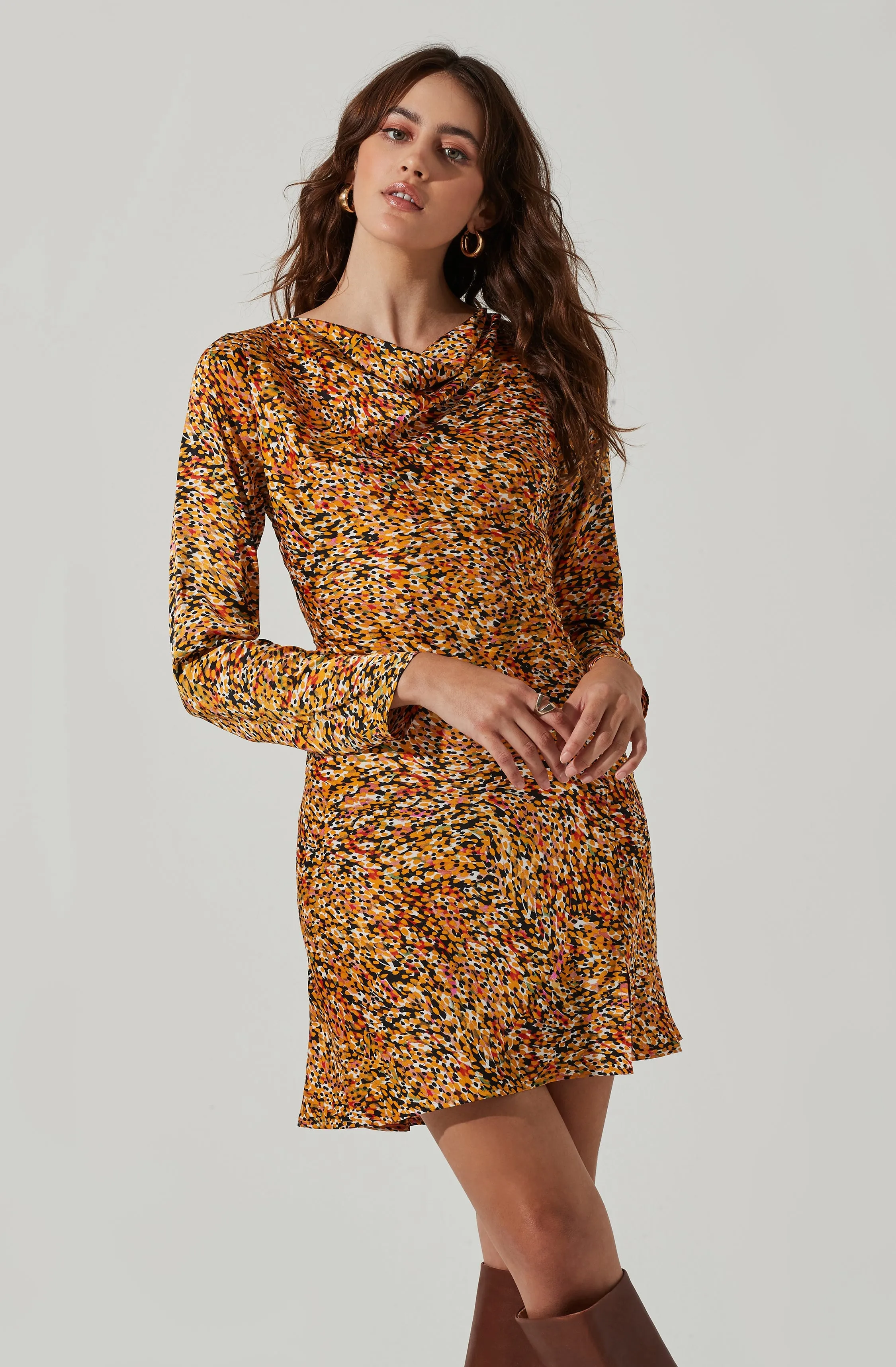 Cowl Neck Long Sleeve Mini Dress sold by Astr product image thumbnail 2