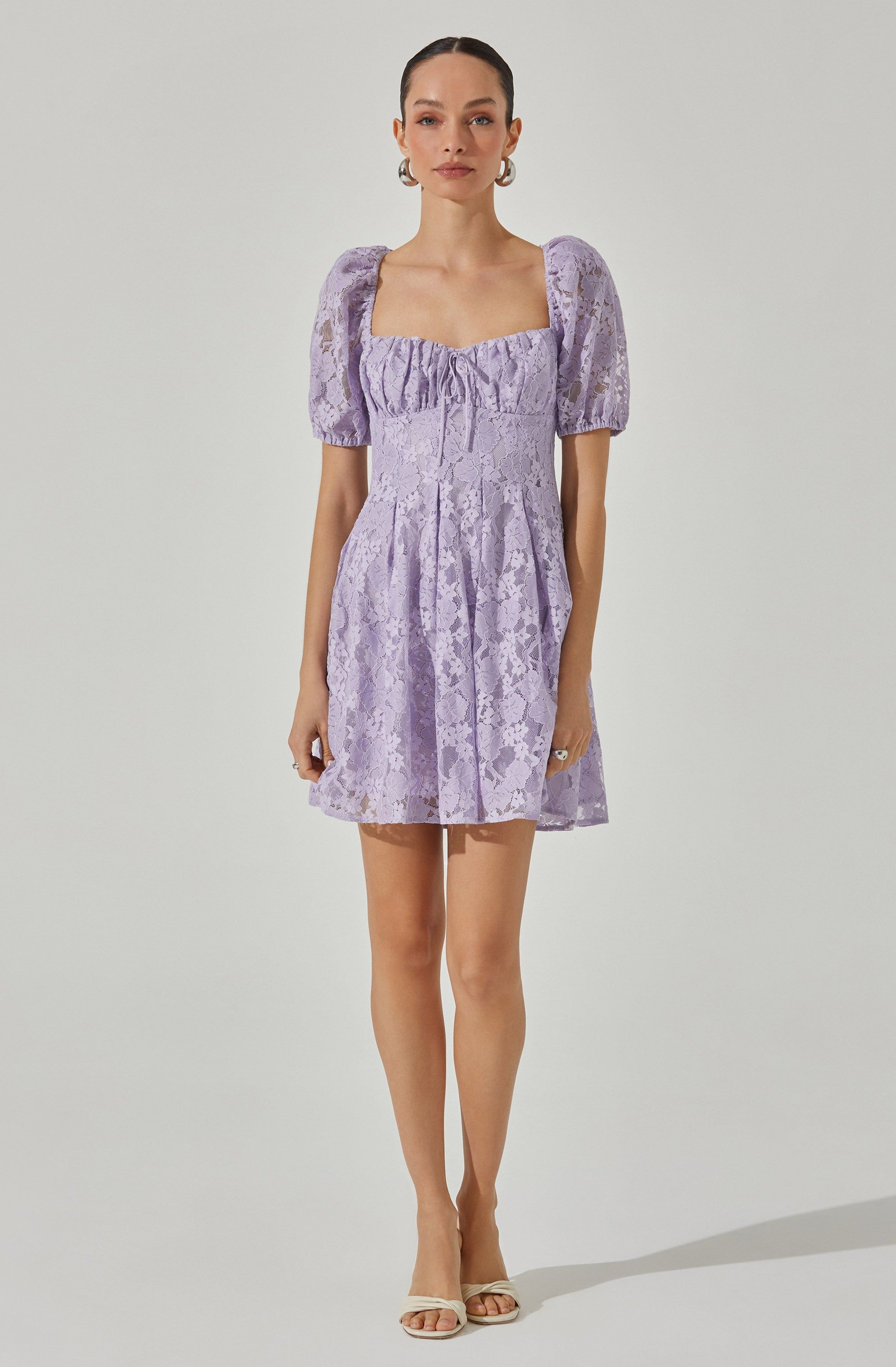 Floral lace mini dress sold by Astr