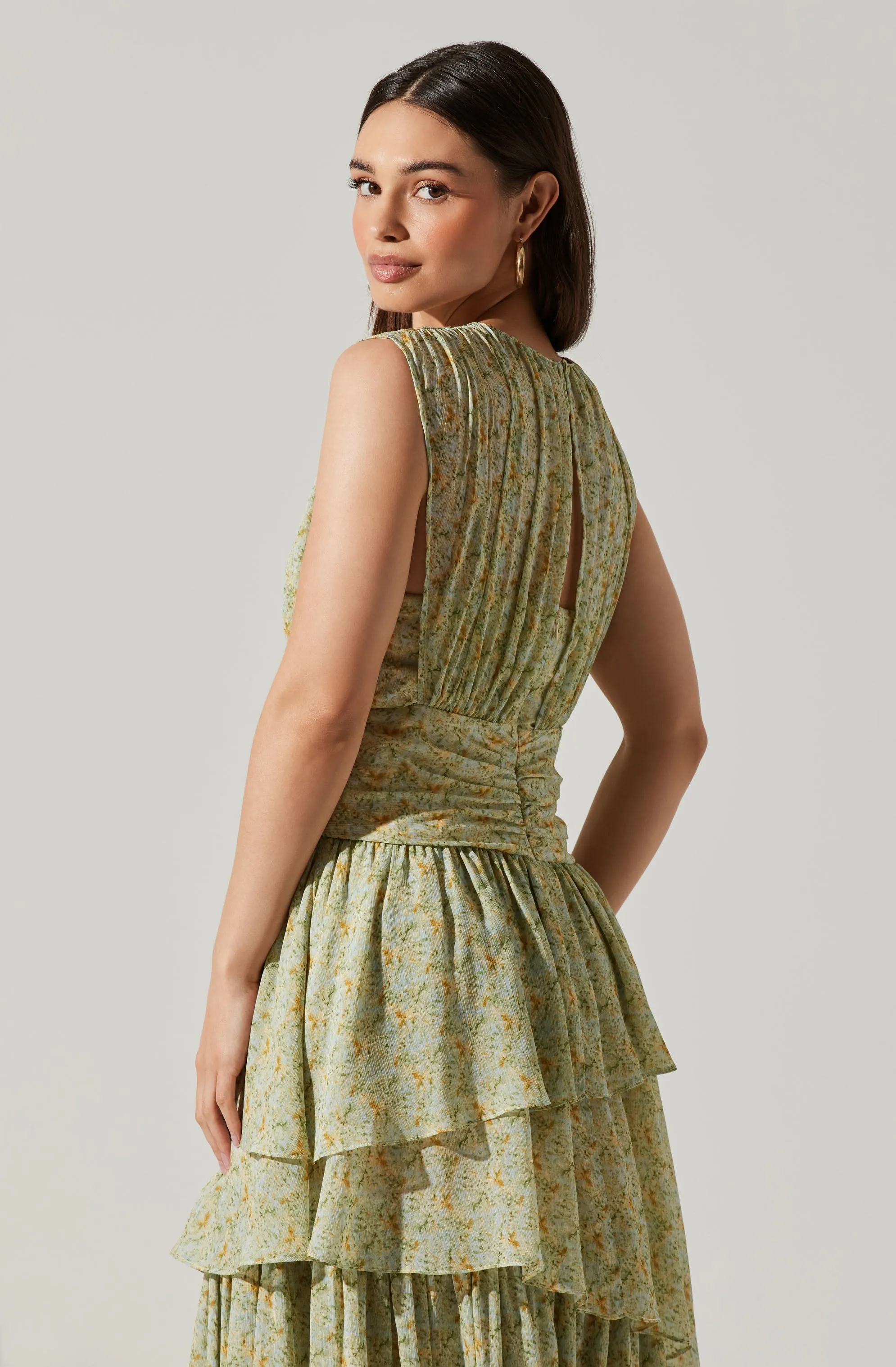 Clio Floral Tiered Ruffled Midi Dress sold by Astr product image thumbnail 5