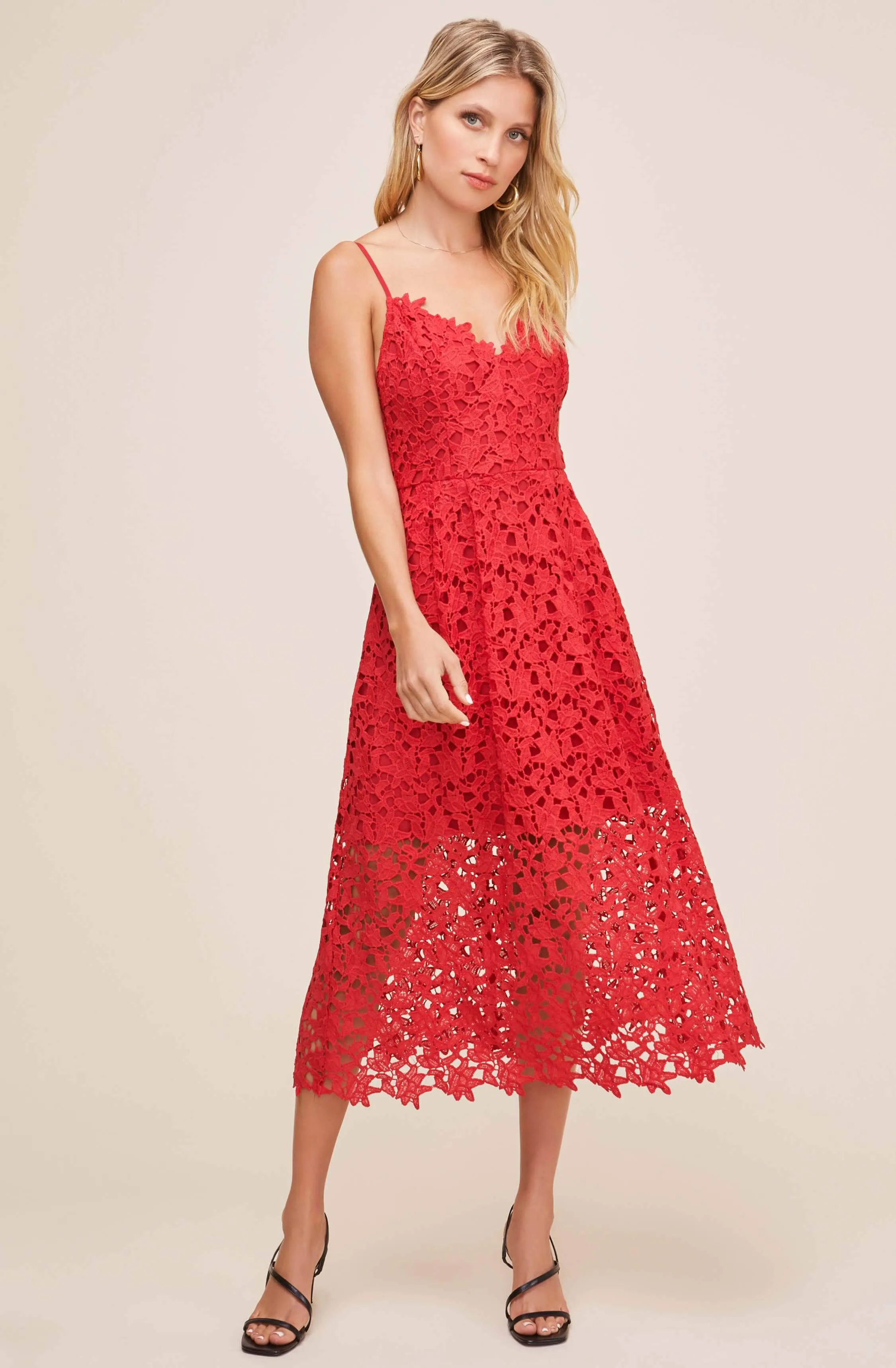 Lace A Line Midi Dress sold by Astr
