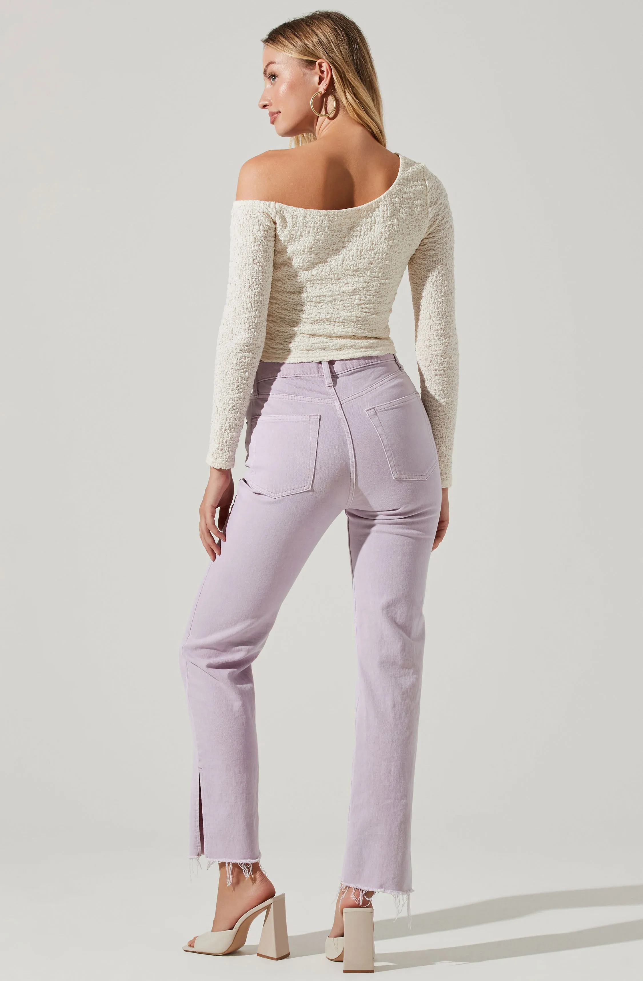 Finley Crinkled Off Shoulder Long Sleeve Crop Top sold by Astr product image thumbnail 3