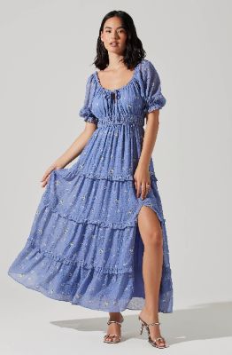 Kimmae Puff Sleeve Milkmaid Maxi Dress sold by Astr