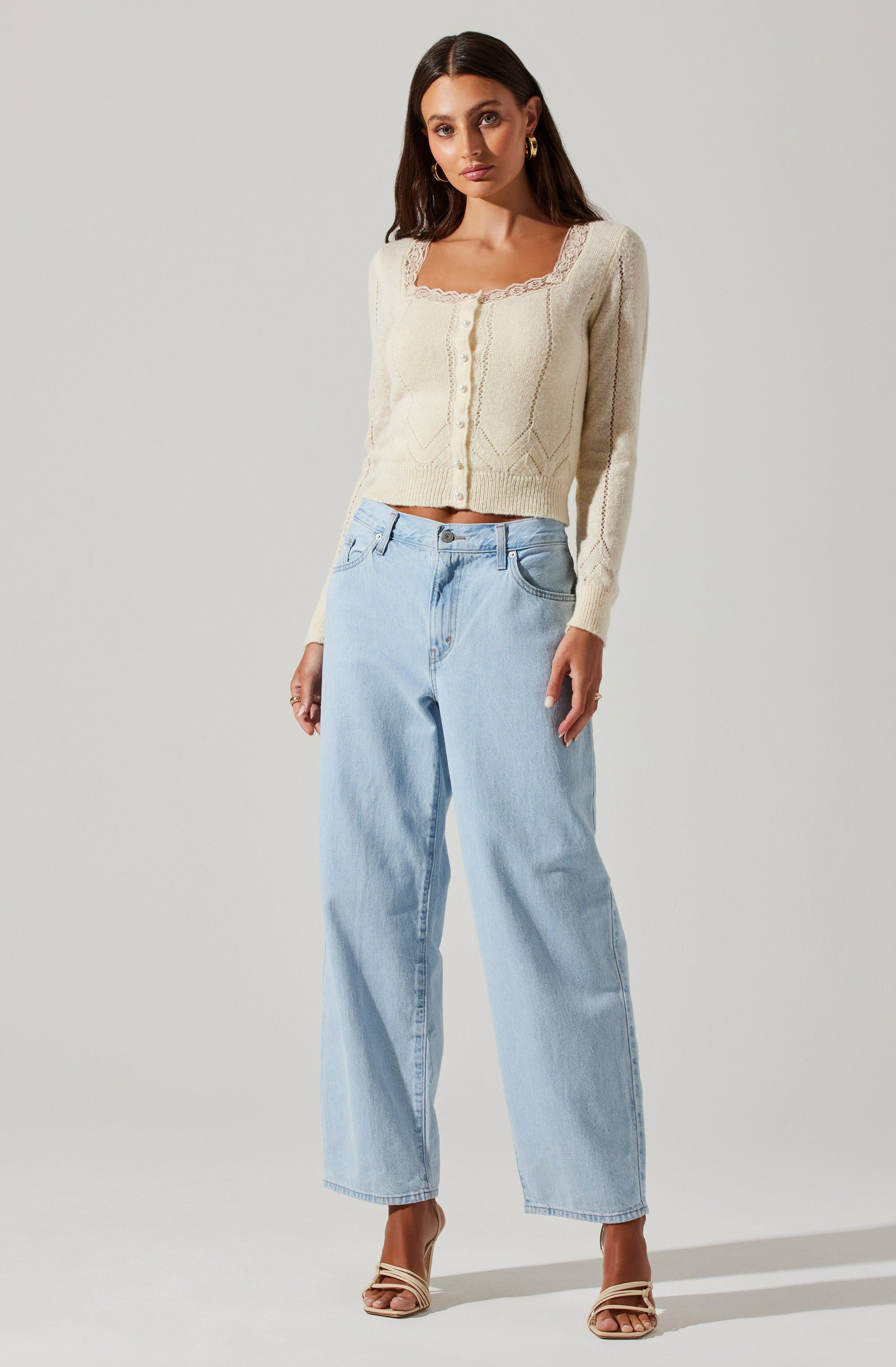 Arlie Lace Trimmed Cardigan sold by Astr product image thumbnail 4