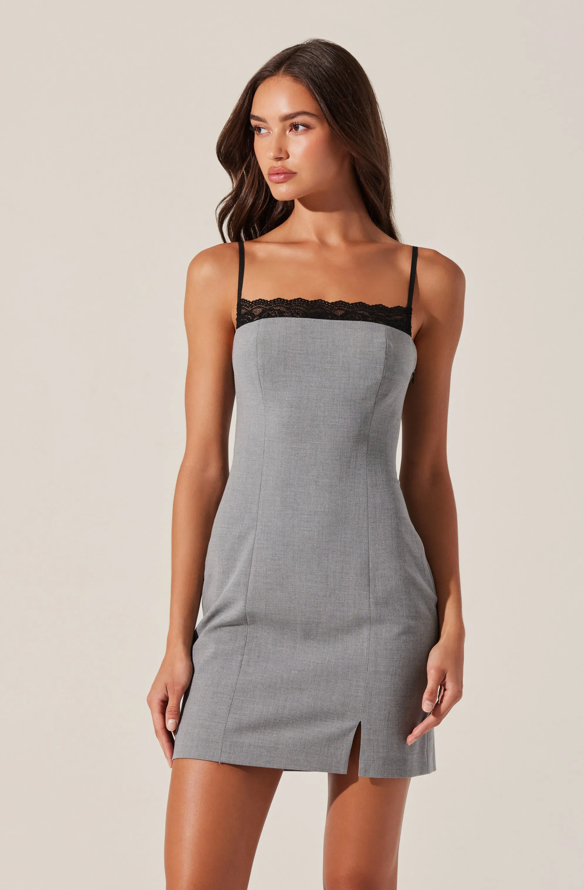 Tailored Lace Trim Mini Dress sold by Astr product image thumbnail 2