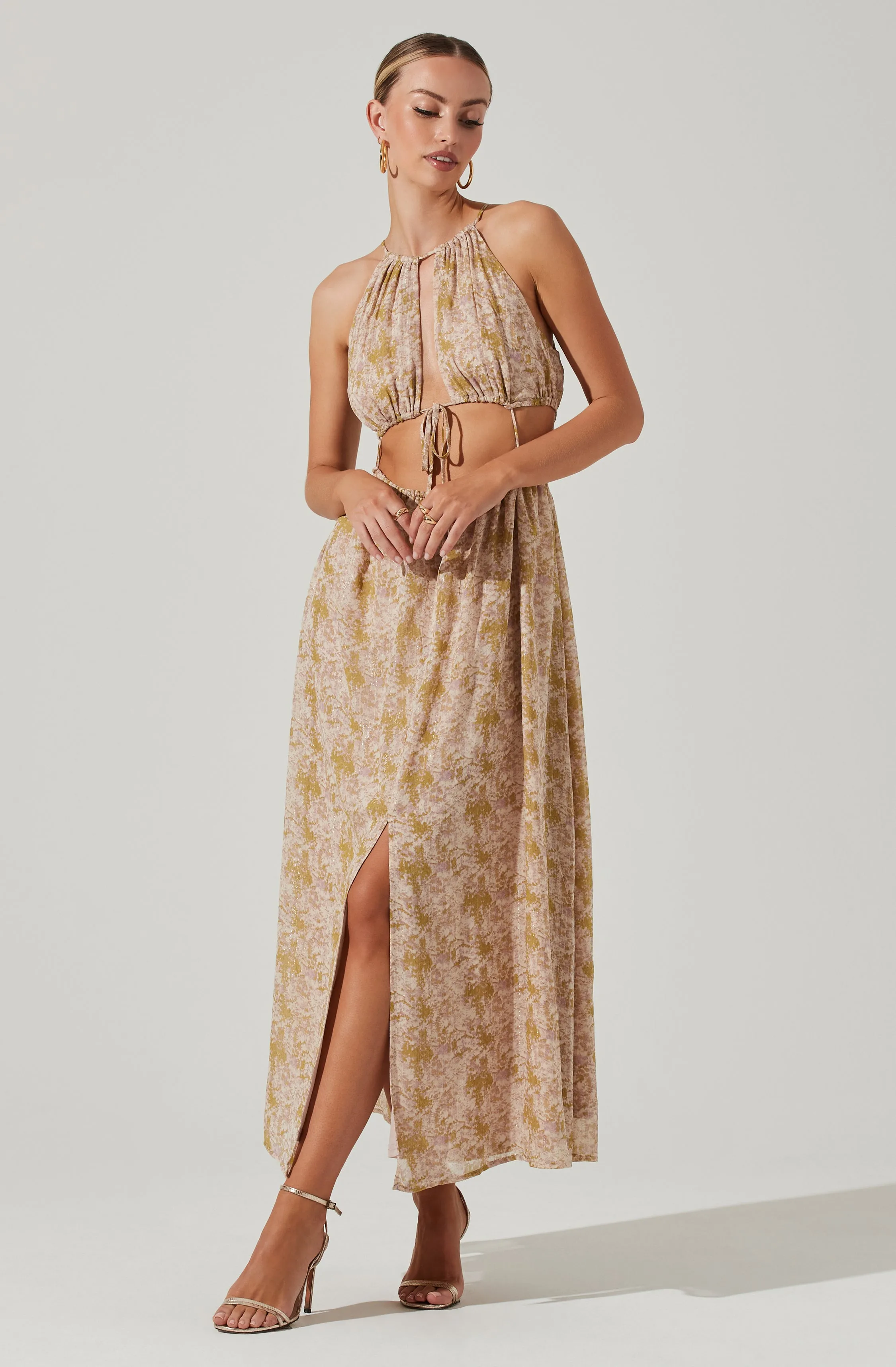 Mid Cutout Sleeveless Maxi Dress sold by Astr