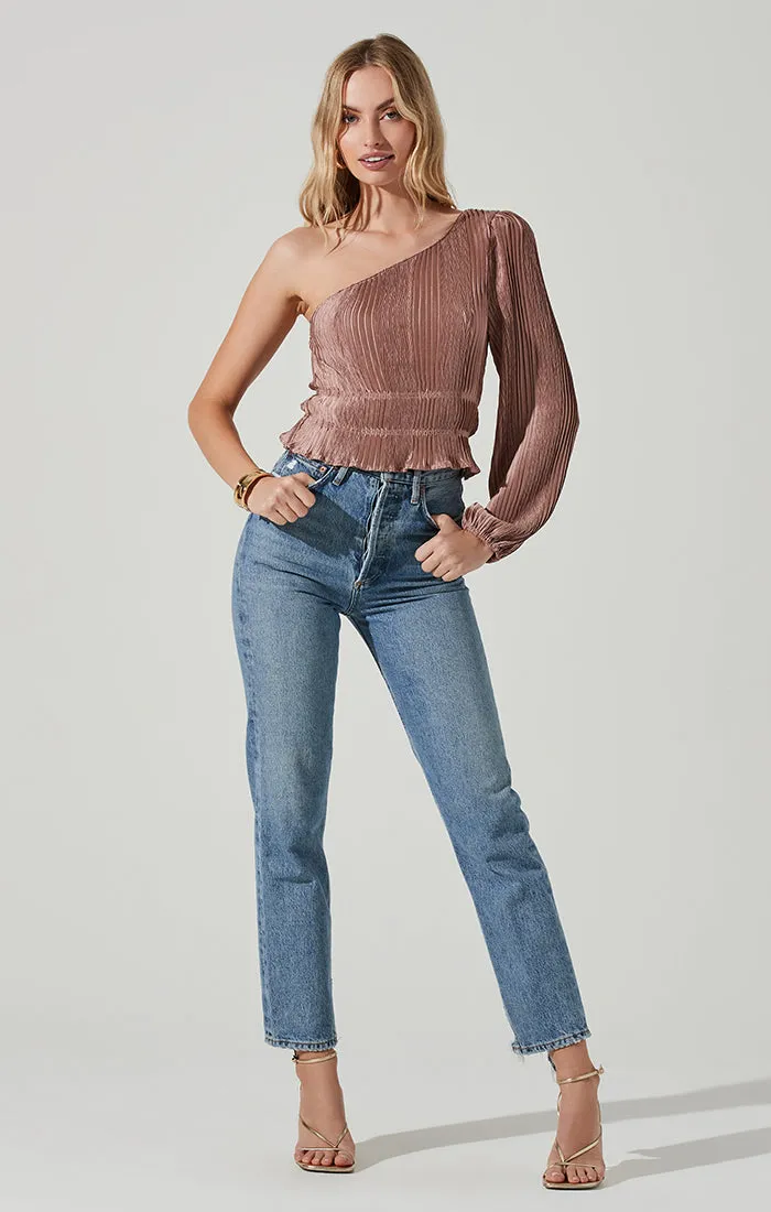 Zona Plisse One Shoulder Top sold by Astr product image thumbnail 2
