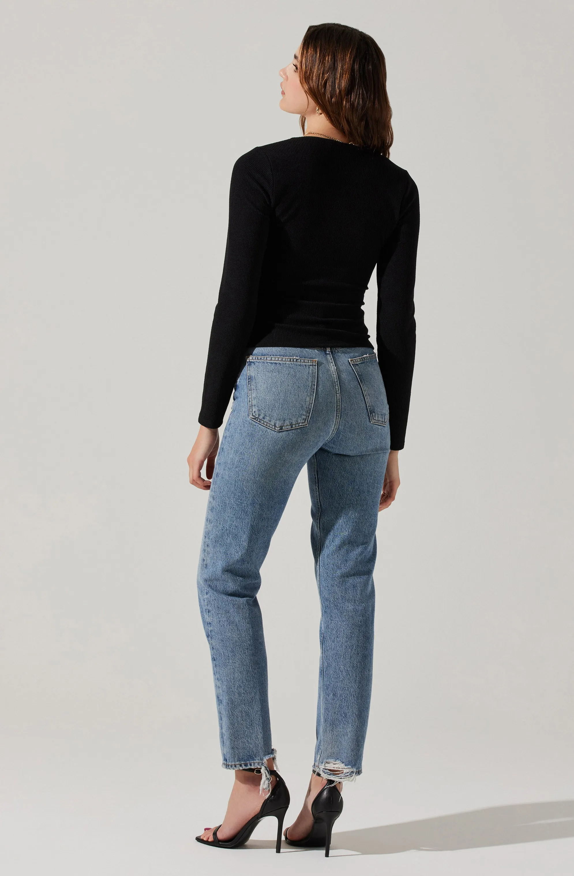 Long Sleeve Cupped Bust Knit Top sold by Astr product image thumbnail 5