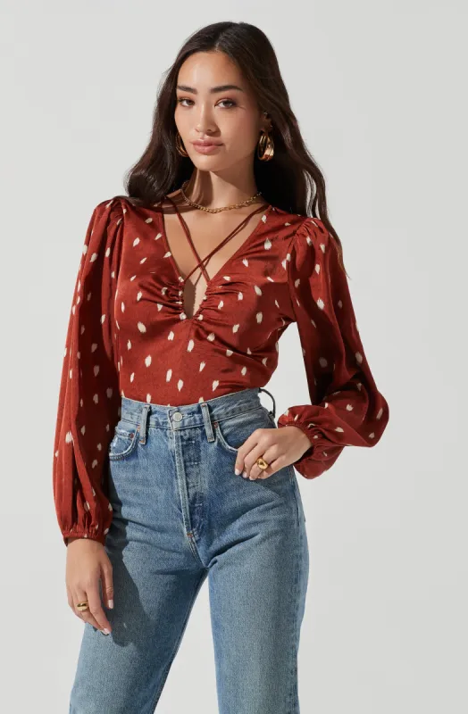 Key Hole Cutout Long Sleeve Top sold by Astr