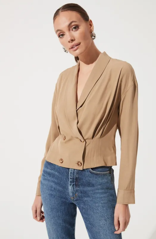 Pleated Crop Jacket sold by Astr