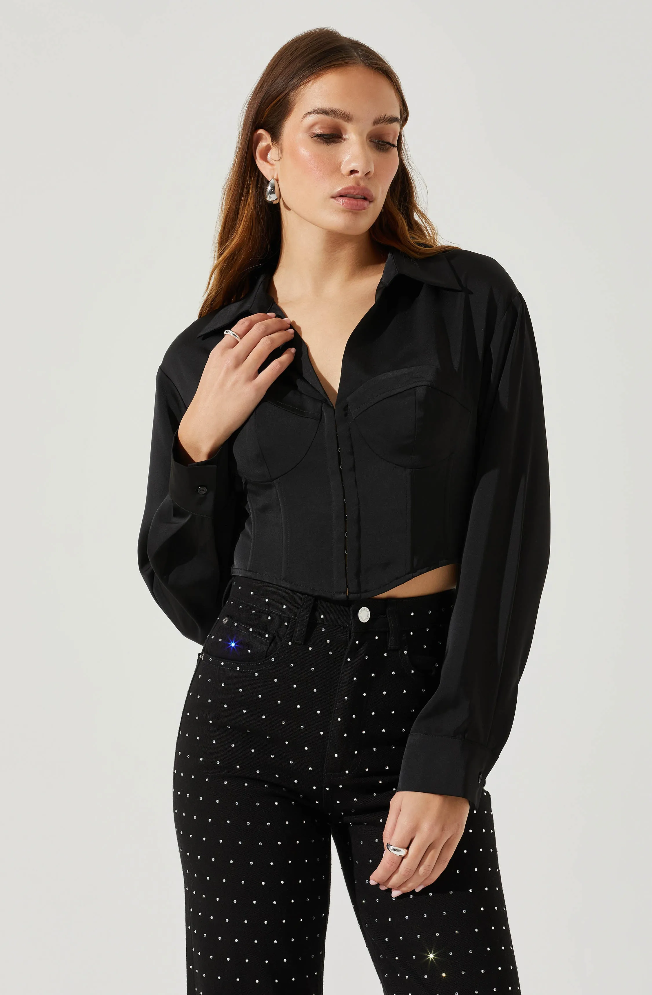 Valerie Long Sleeve Corset Top sold by Astr product image thumbnail 3