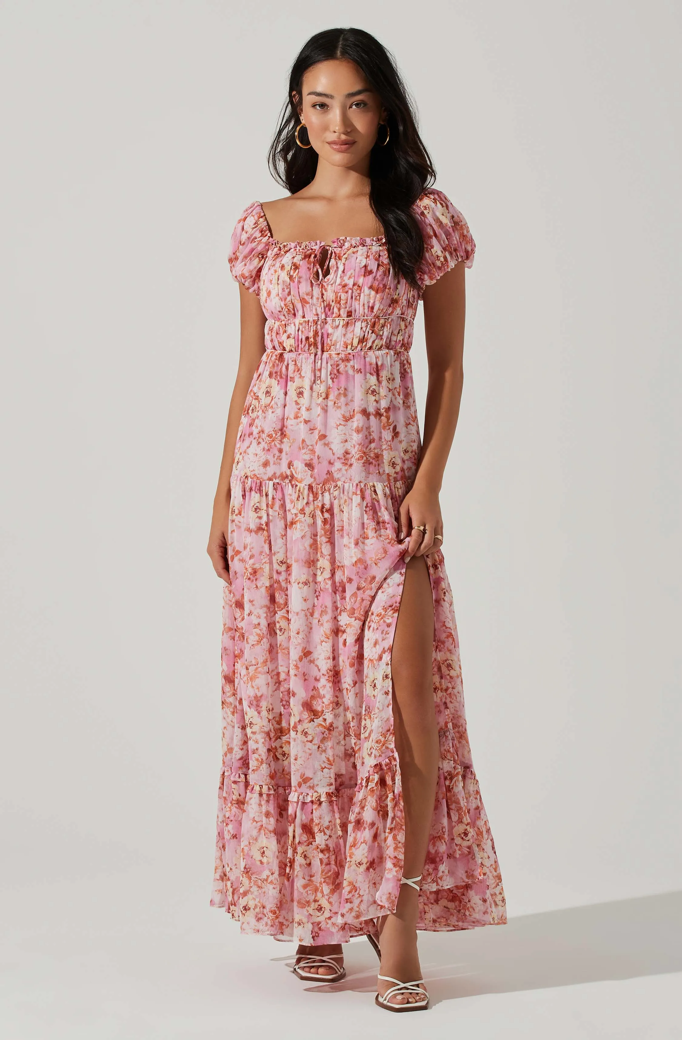 Roseline Off Shoulder Floral Maxi Dress sold by Astr
