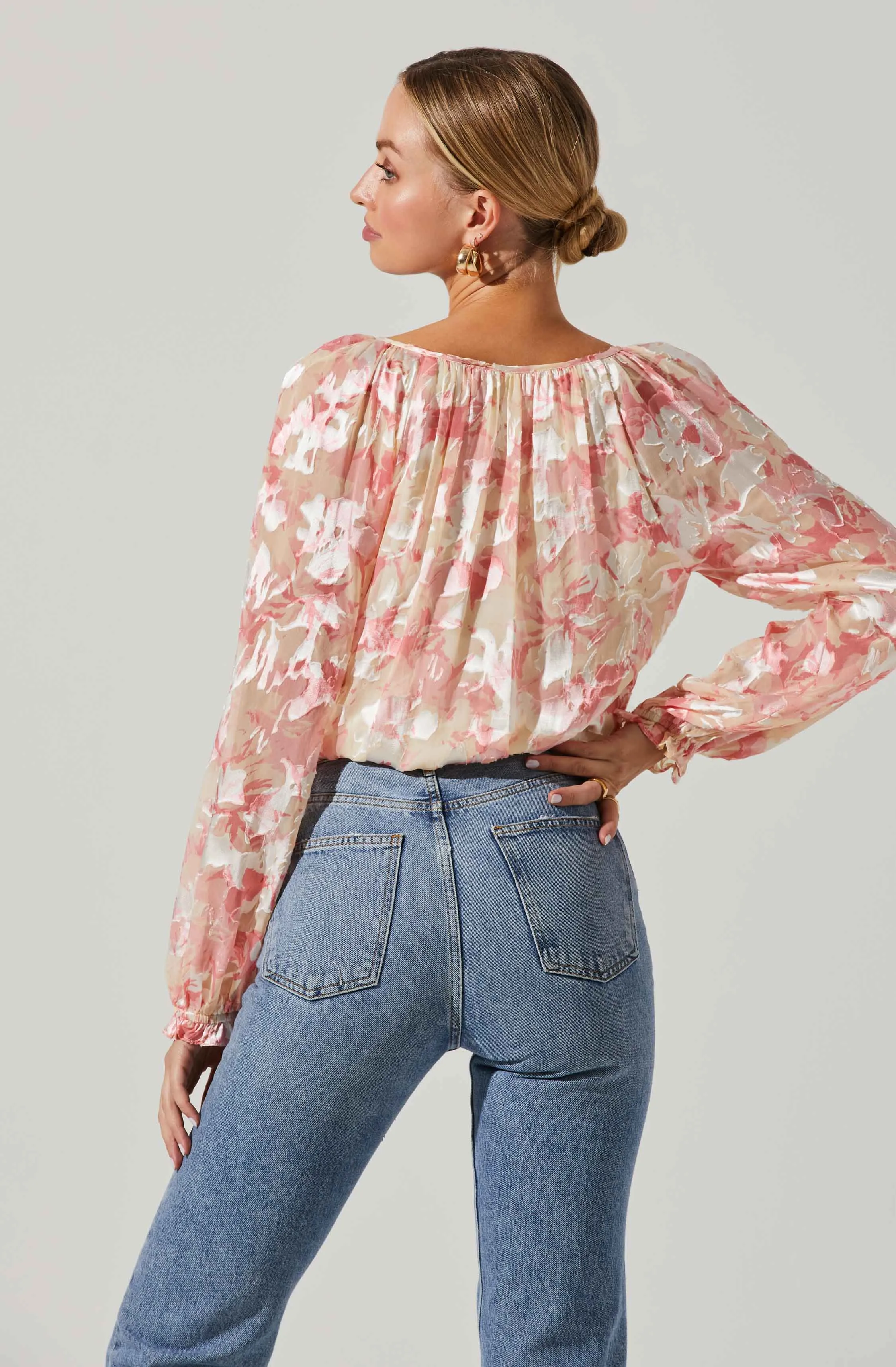 Kamari Floral Burnout Long Sleeve Top sold by Astr product image thumbnail 5