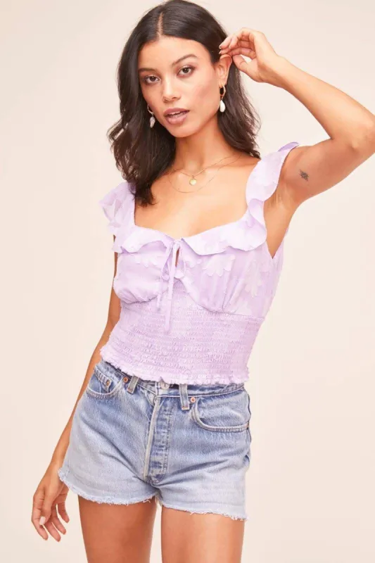 Eva Floral Ruffle Top sold by Astr