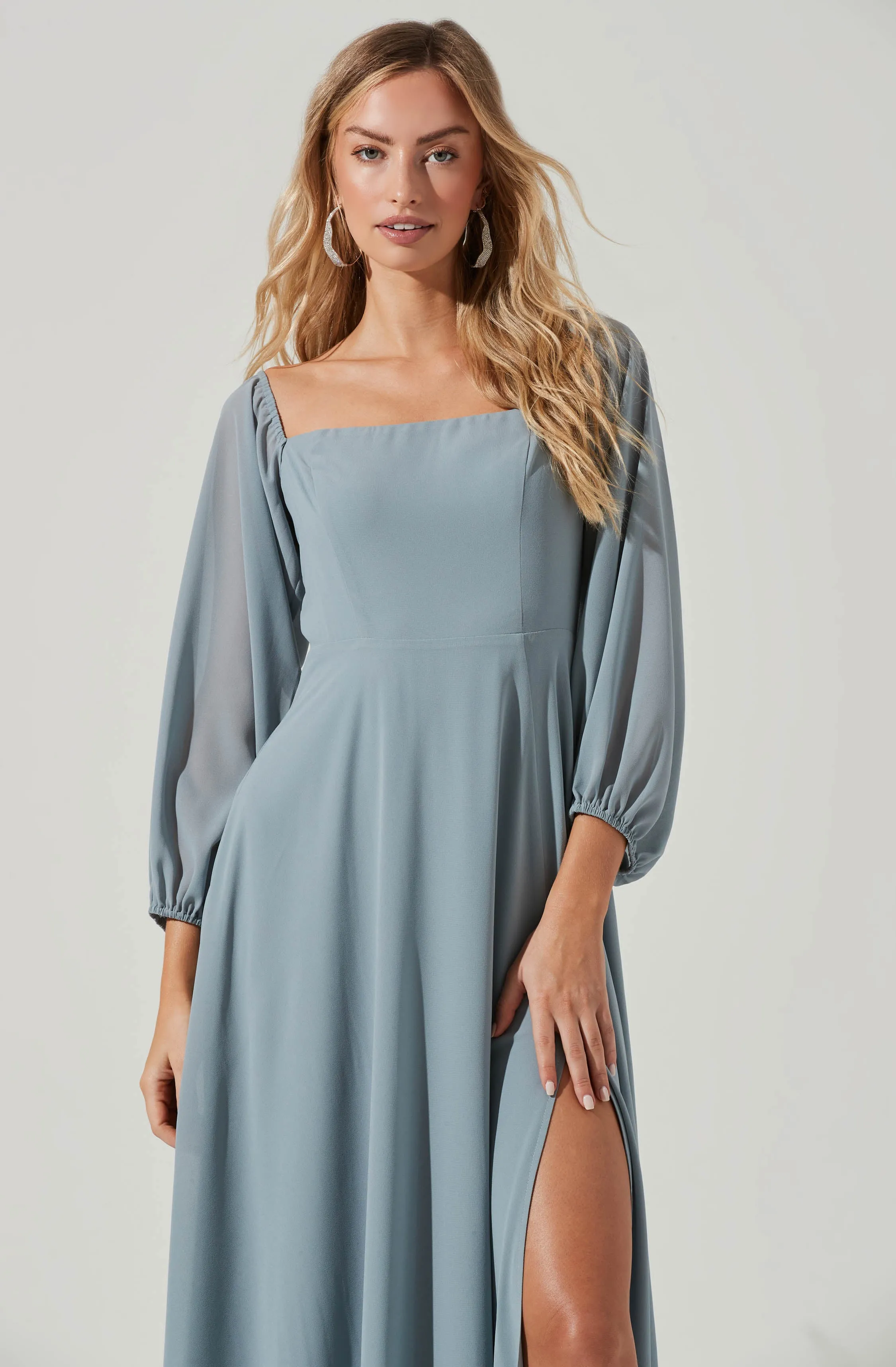 Lucinda Square Neck Long Sleeve Maxi Dress sold by Astr product image thumbnail 5